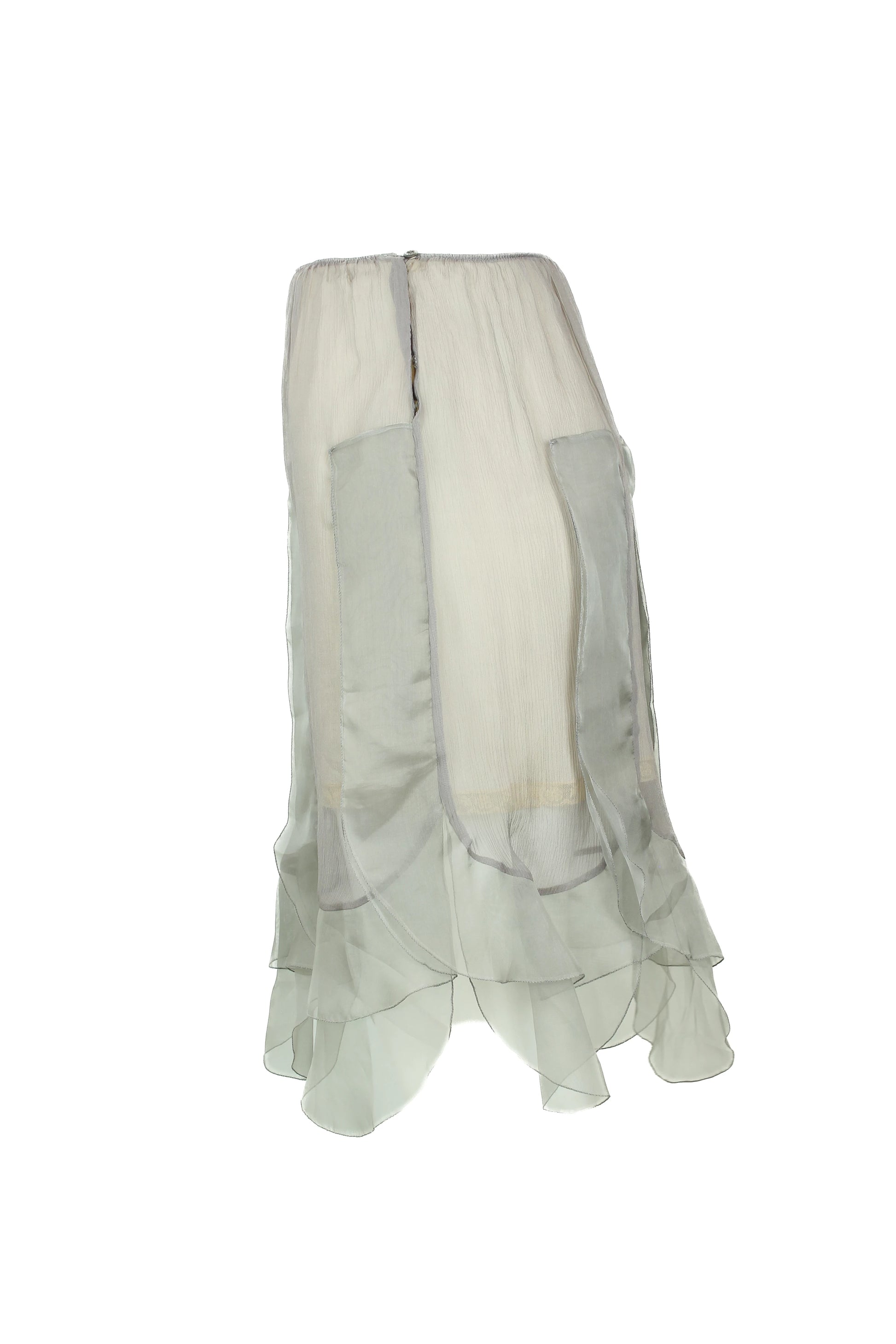 Silk chiffon skirt with lace trimmed underskirt Cruise2018