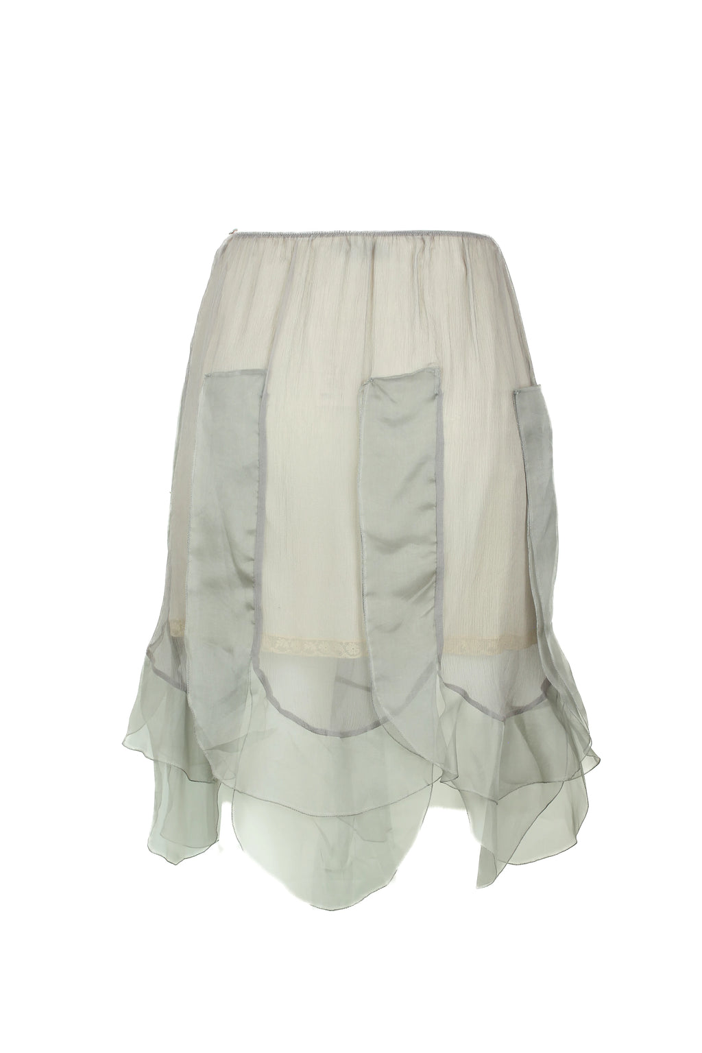 Silk chiffon skirt with lace trimmed underskirt Cruise2018