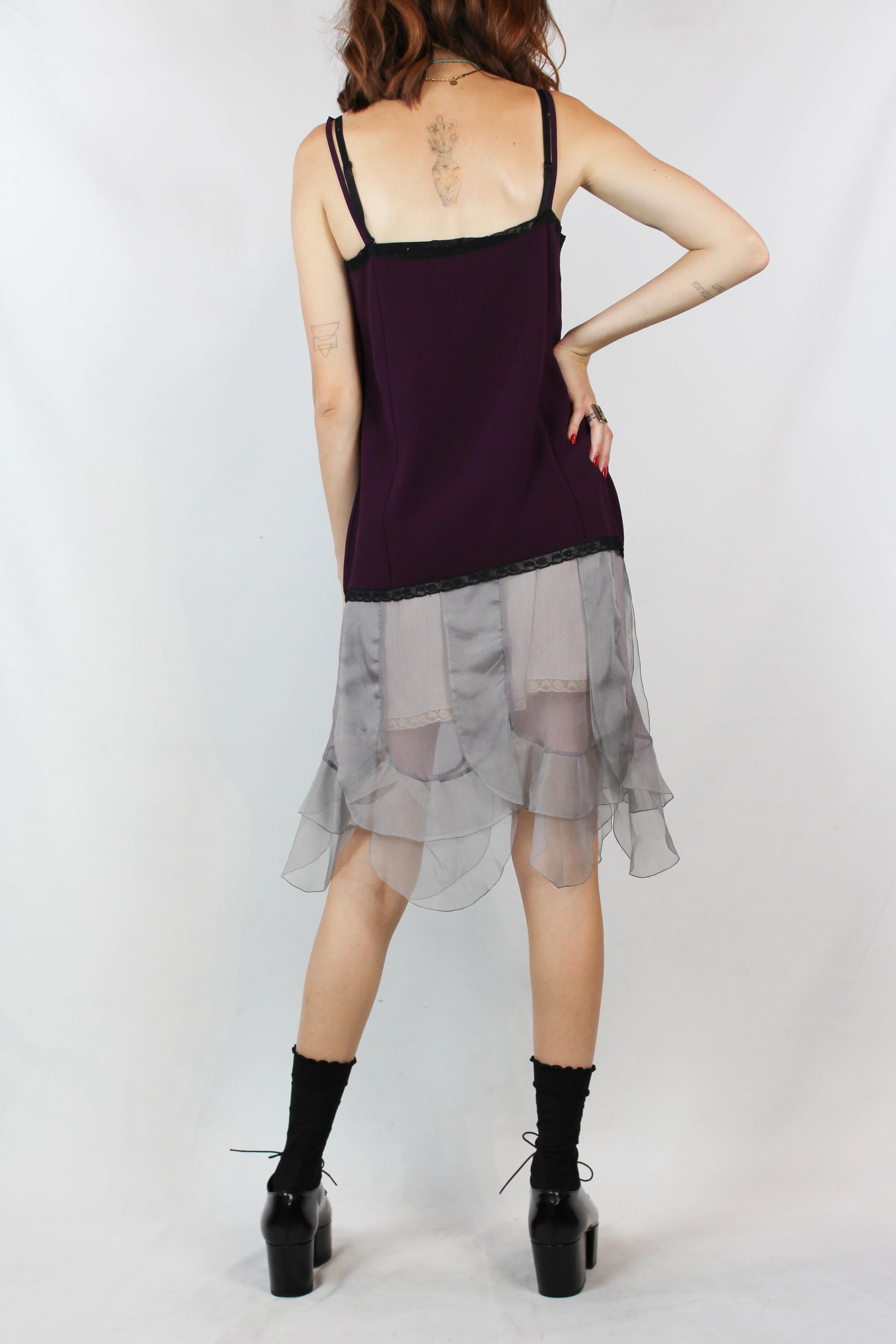 Silk chiffon skirt with lace trimmed underskirt Cruise2018