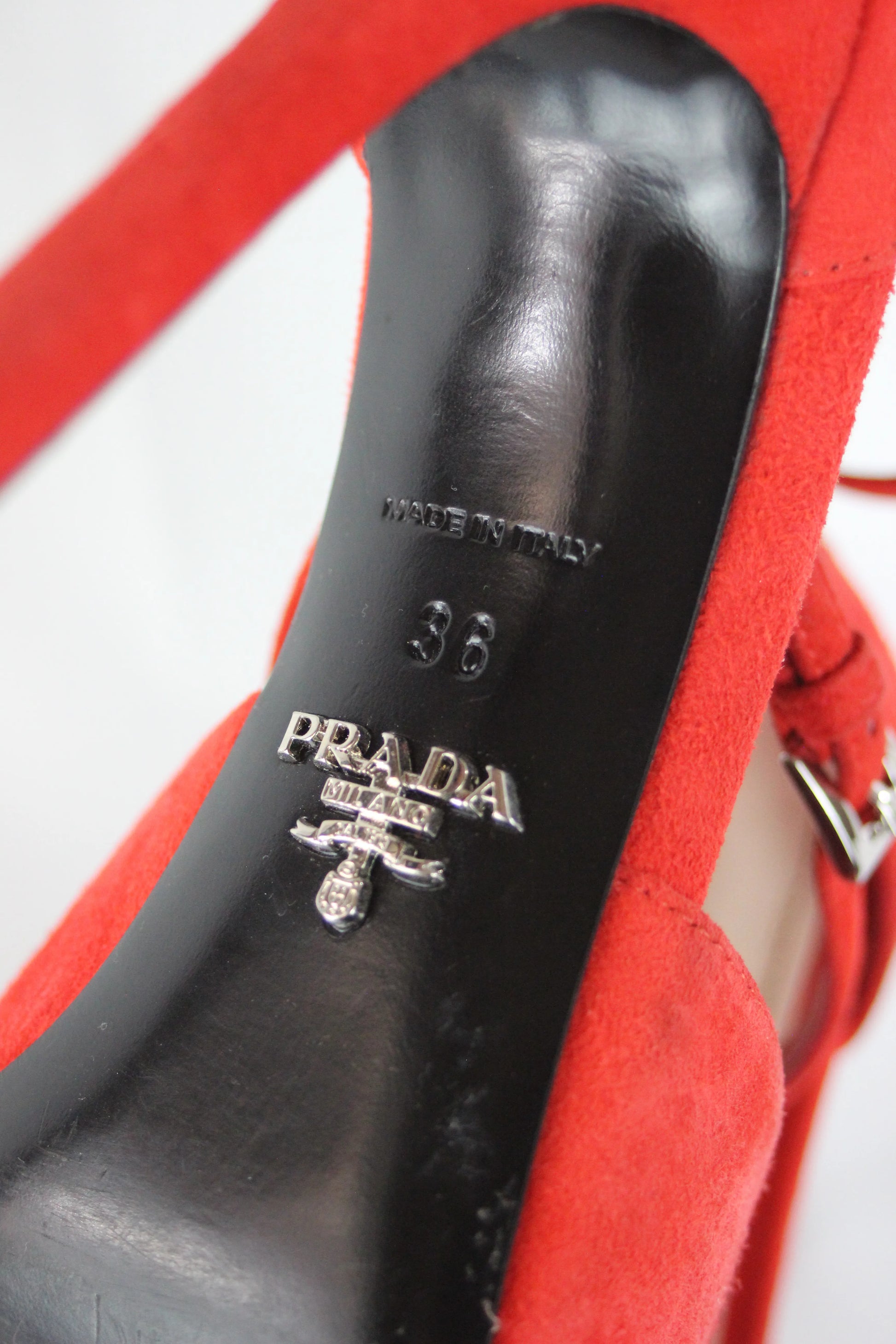 Coral suede sandals