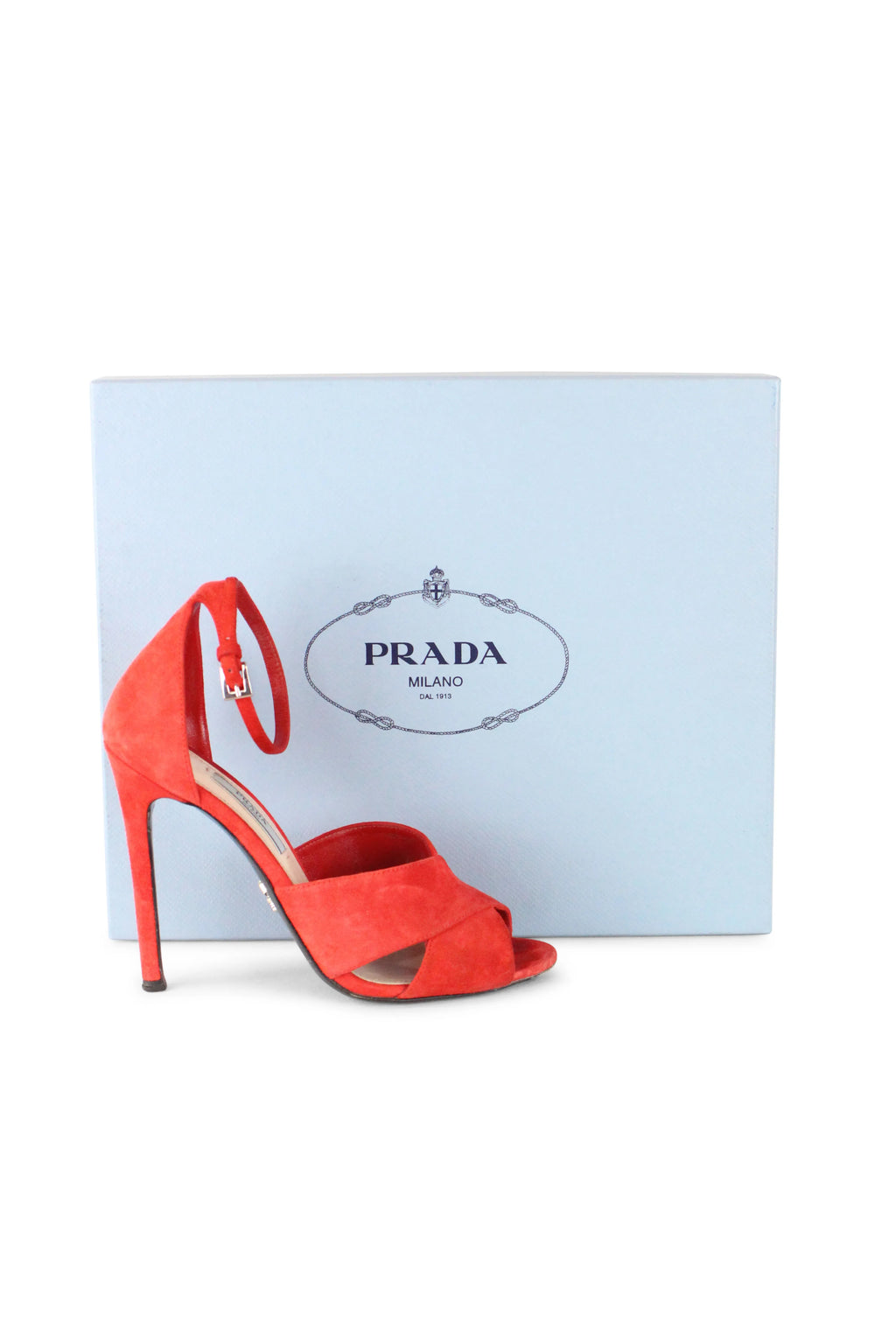 Coral suede sandals