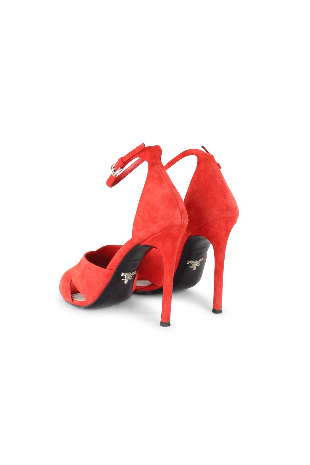 Coral suede sandals