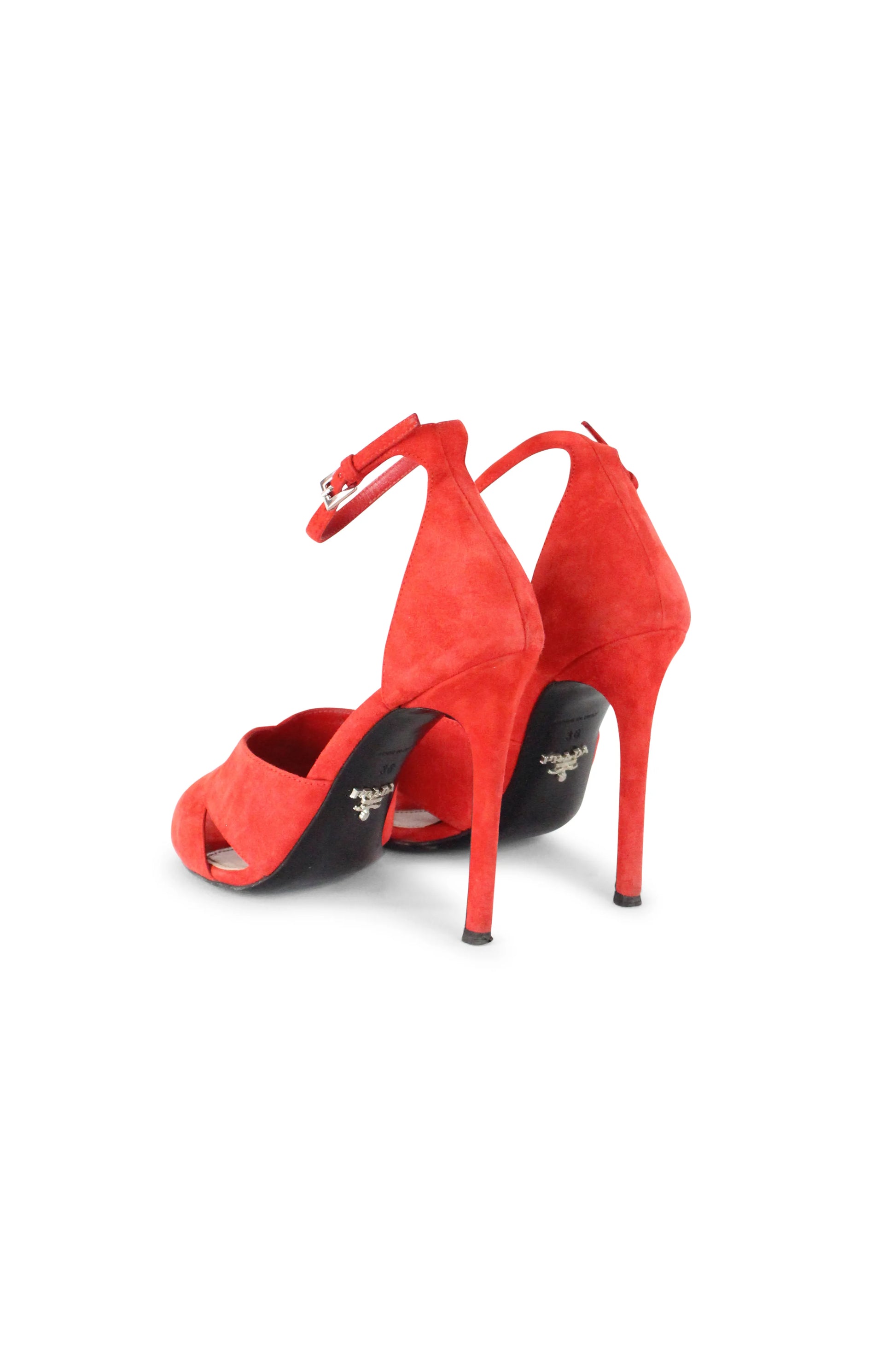 Coral suede sandals