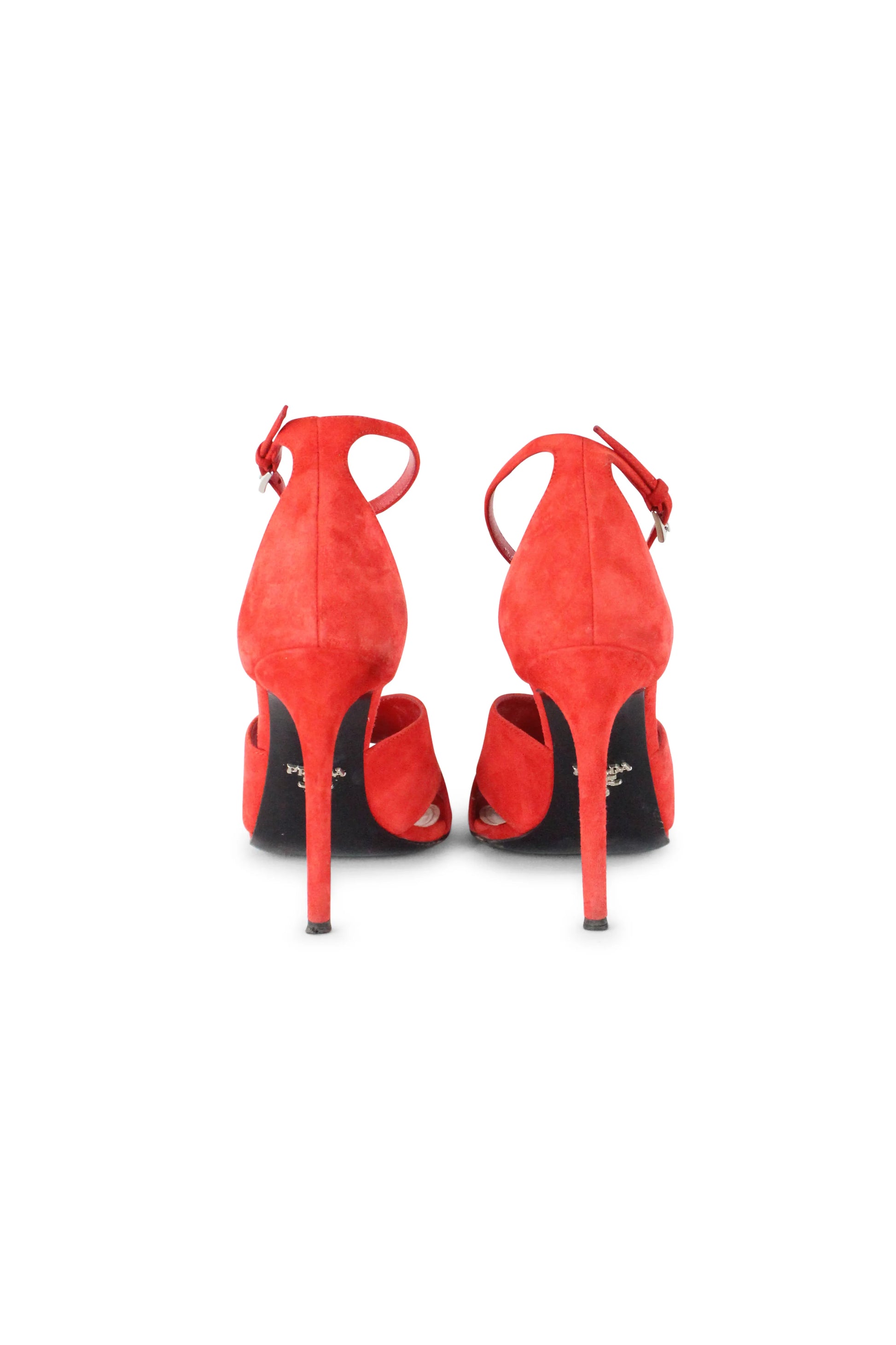 Coral suede sandals