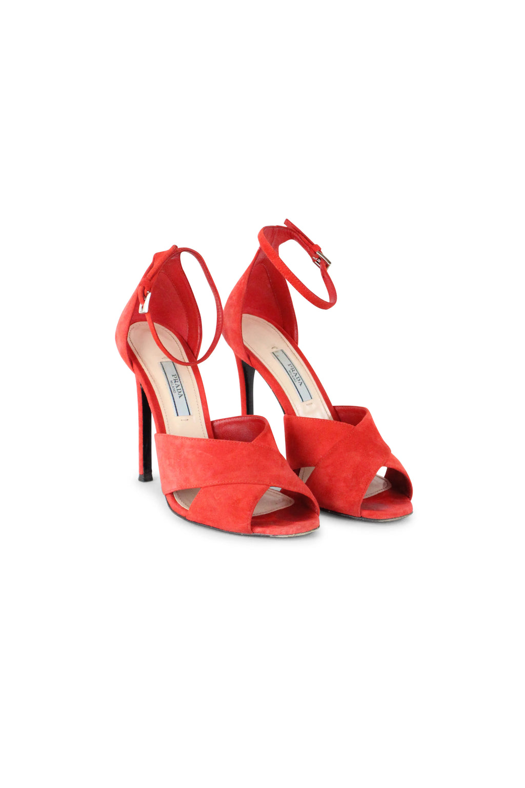 Coral suede sandals