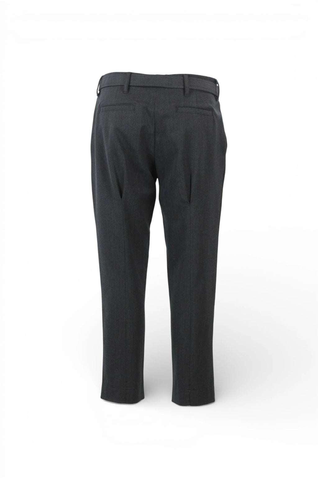 Anthracite Wool Cropped Tapered Trousers