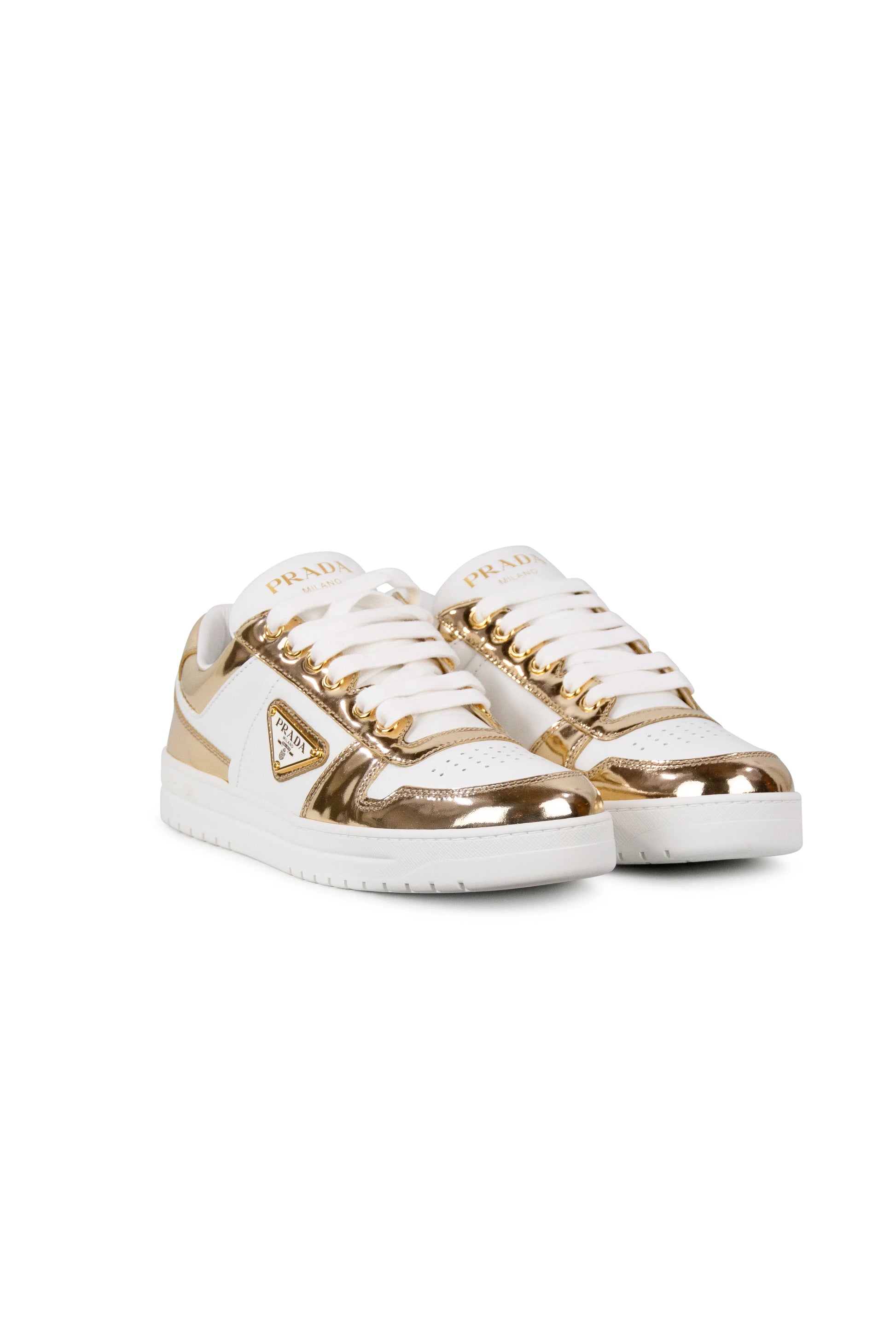 White and gold Downtown sneakers