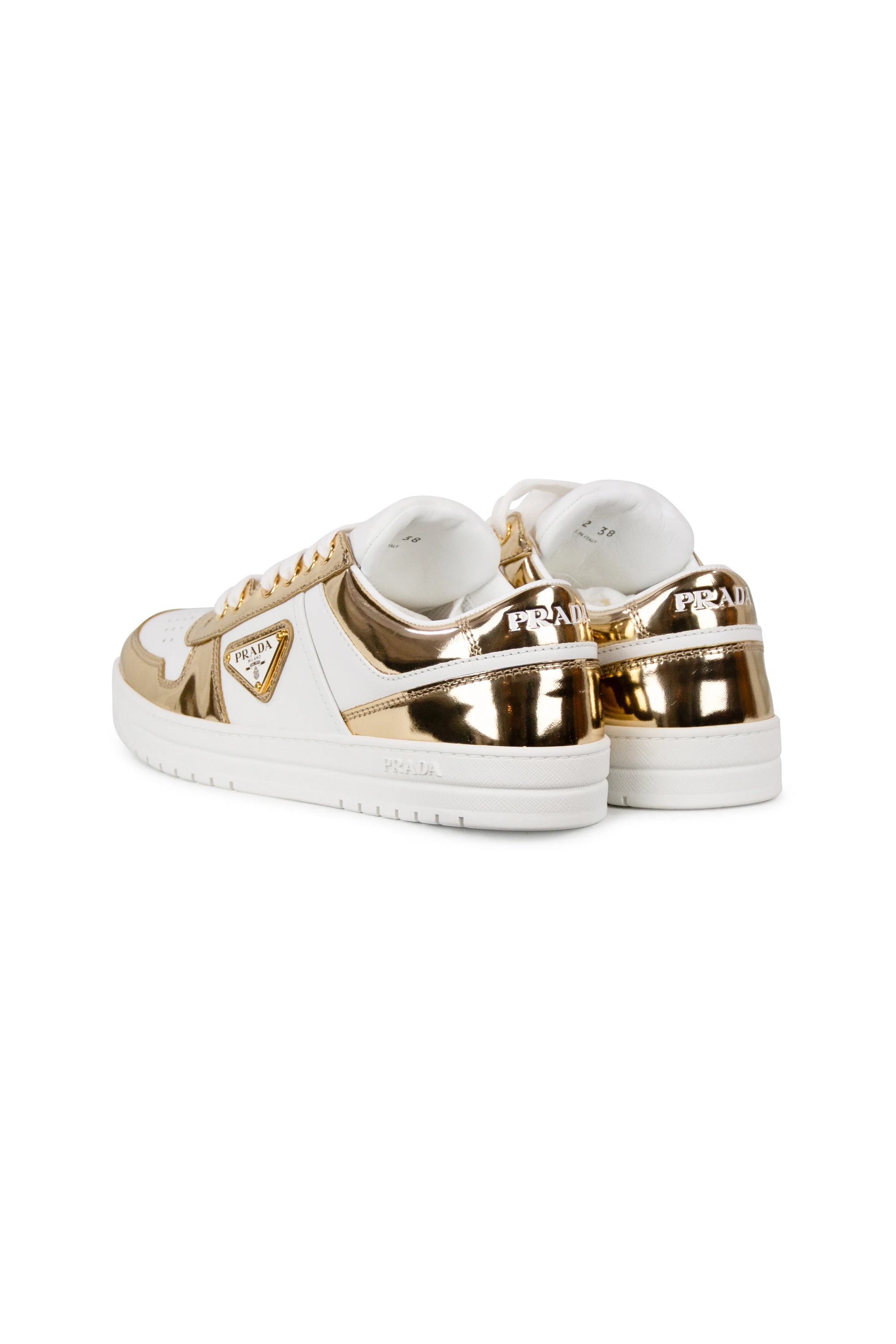 White and gold Downtown sneakers