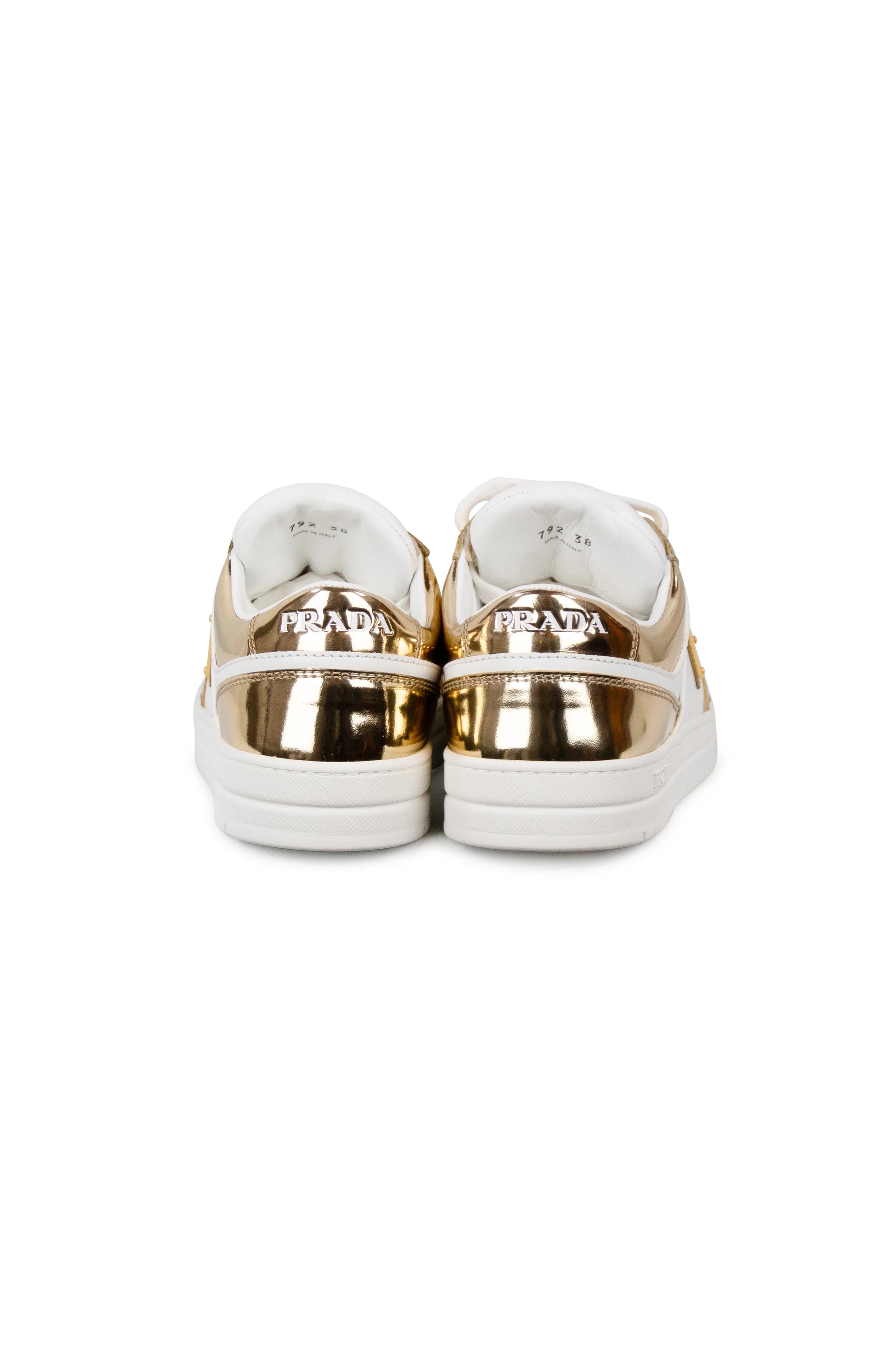 White and gold Downtown sneakers