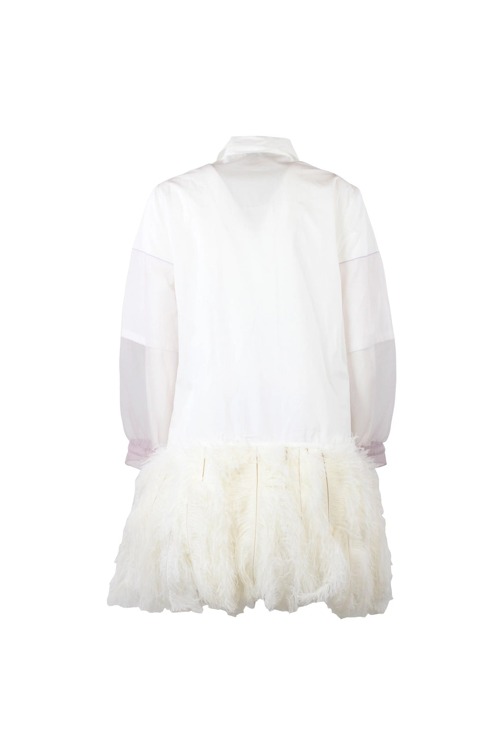 Feather-Hem Shirt Dress Resort 2018