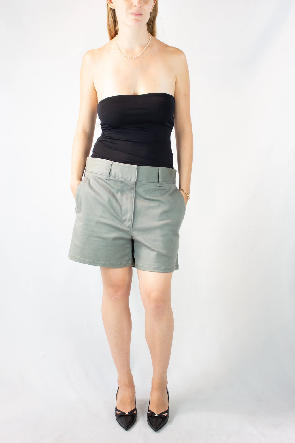 Grey Cotton Shorts SS2018