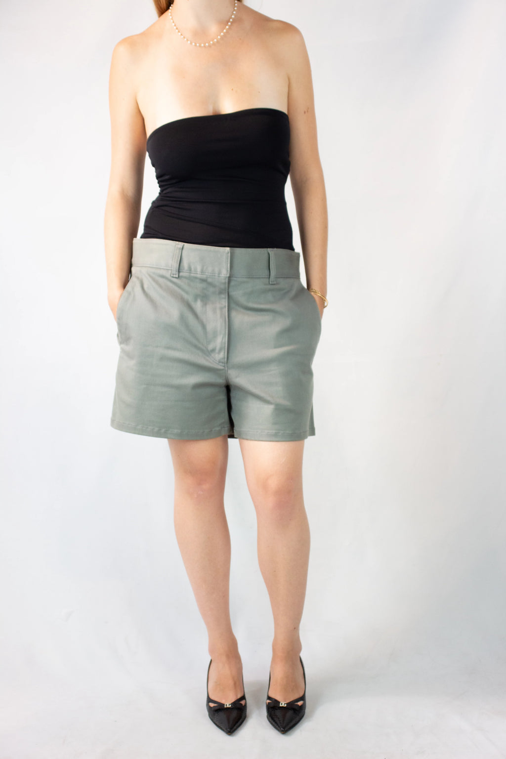 Grey Cotton Shorts SS2018