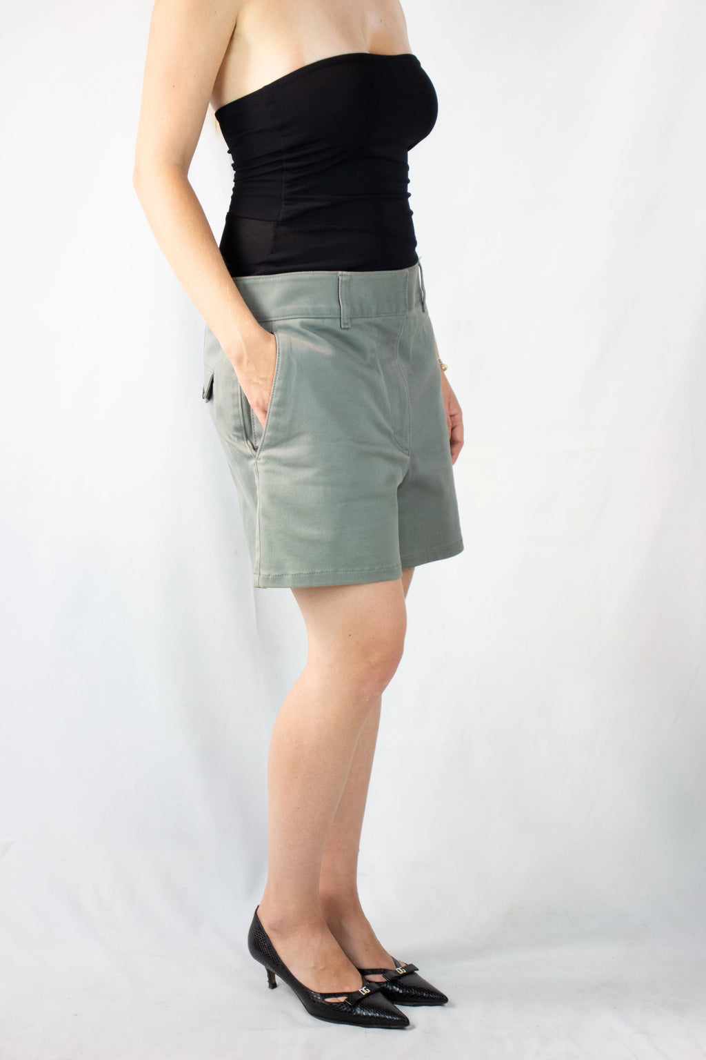 Grey Cotton Shorts SS2018