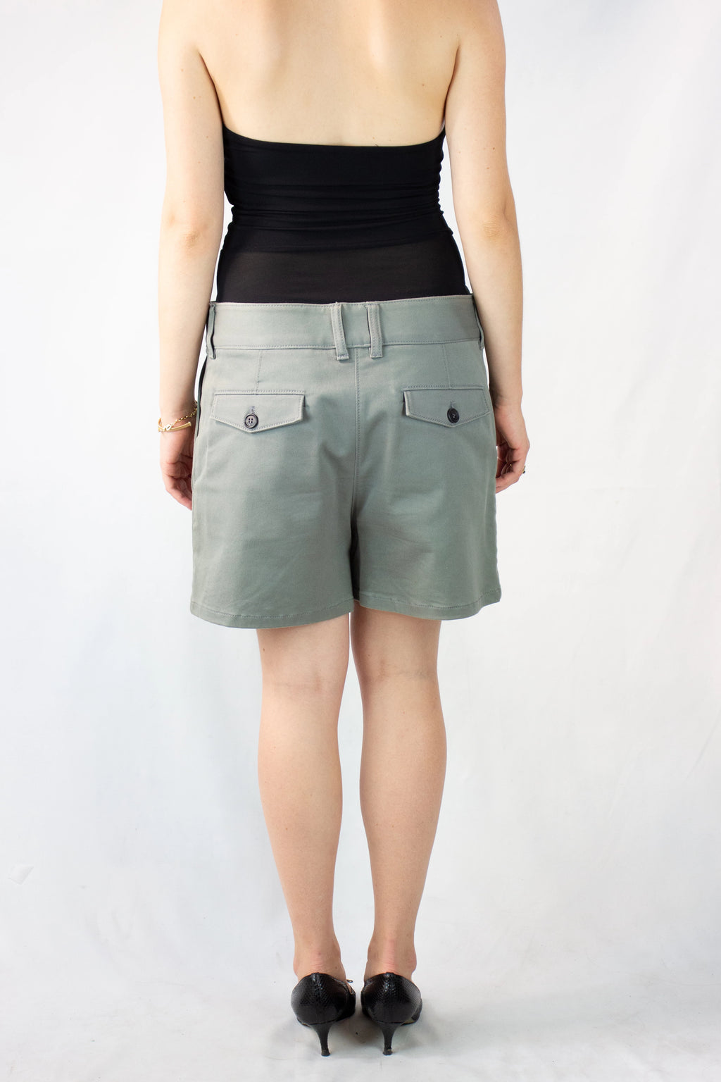 Grey Cotton Shorts SS2018