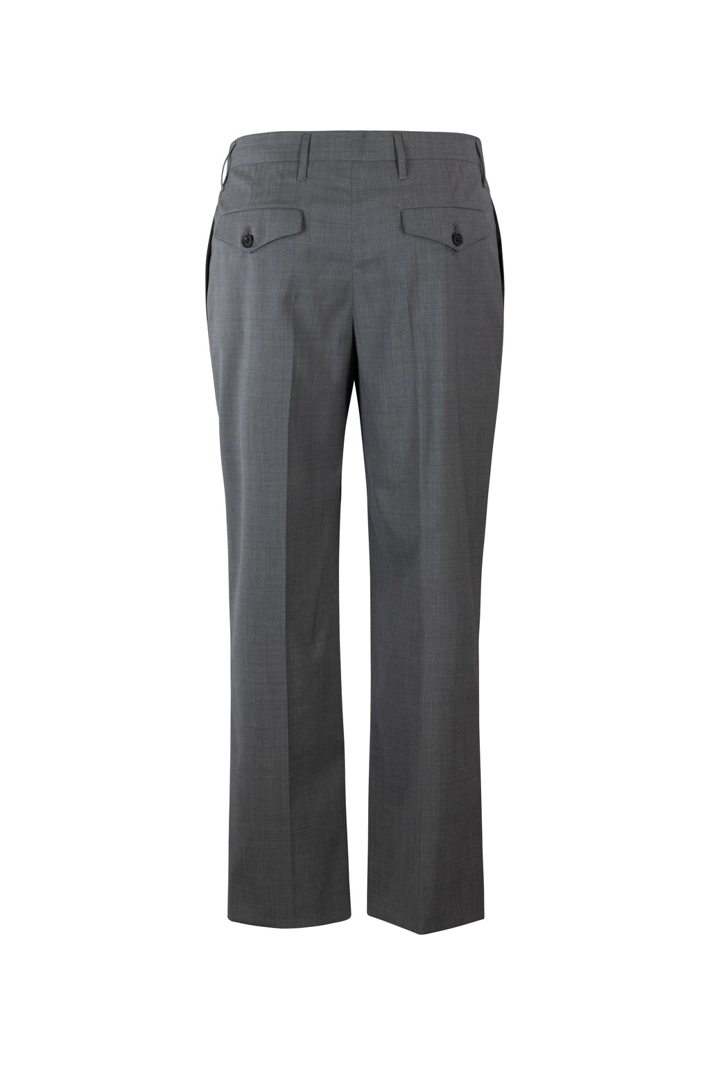 Wool Straight-Cut Trousers with Front Pockets
