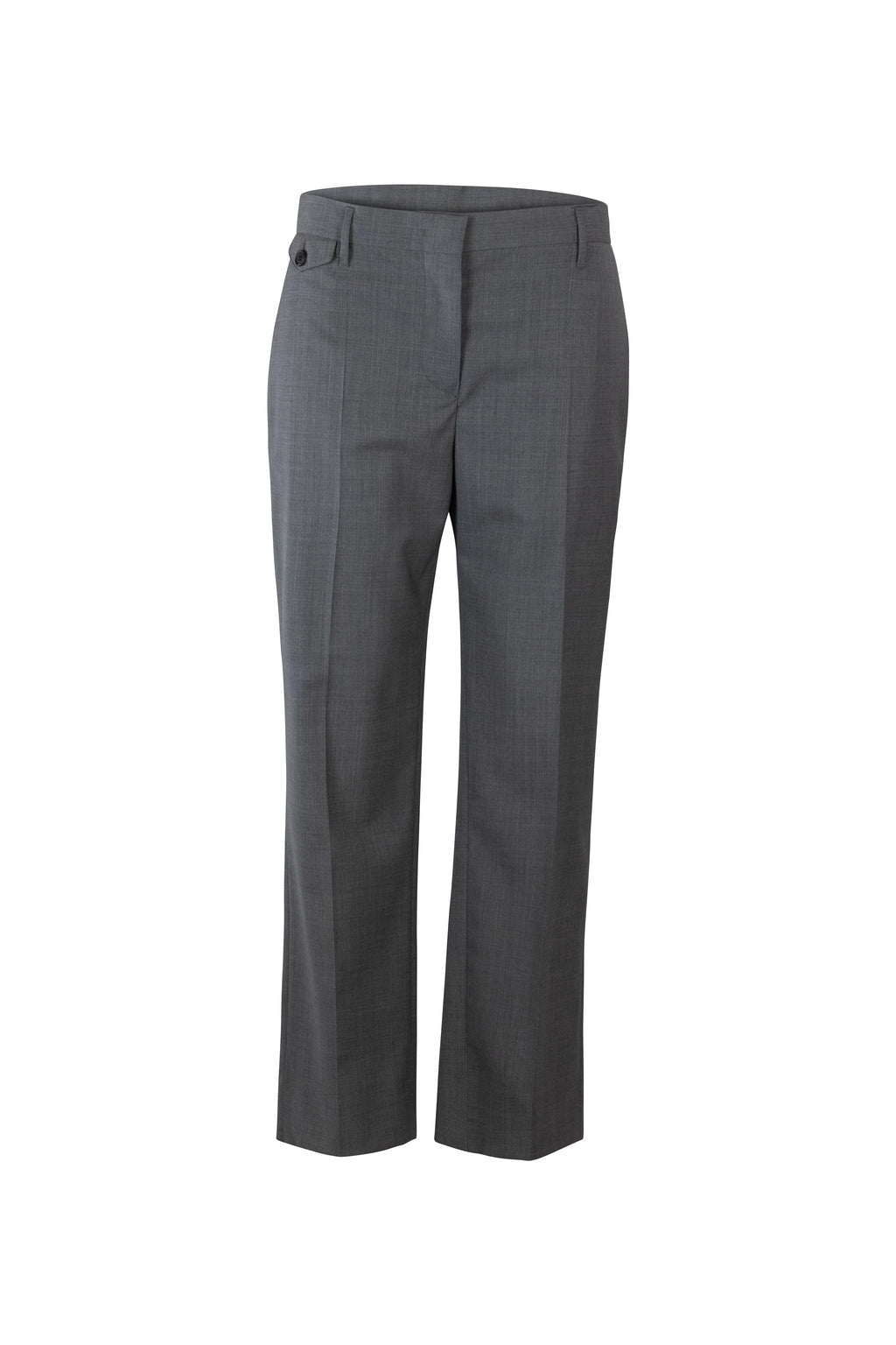 Wool Straight-Cut Trousers with Front Pockets