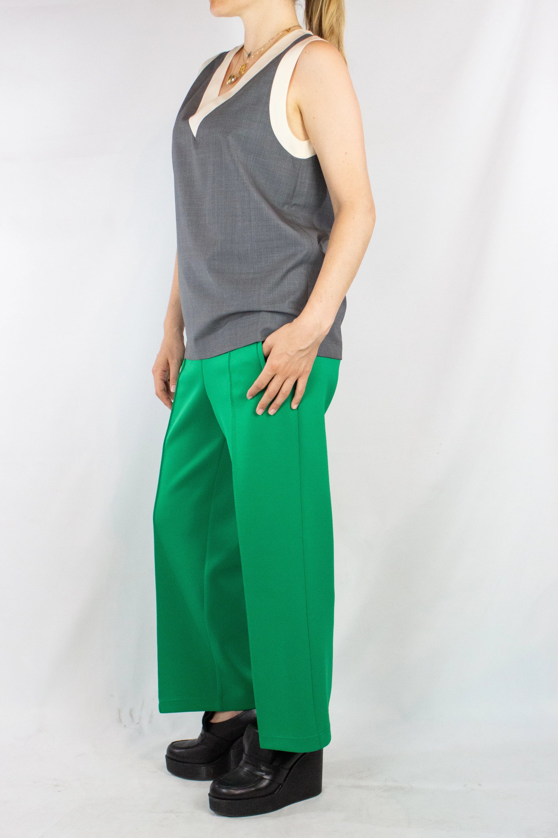Green Technical Fabric Trousers FW2018