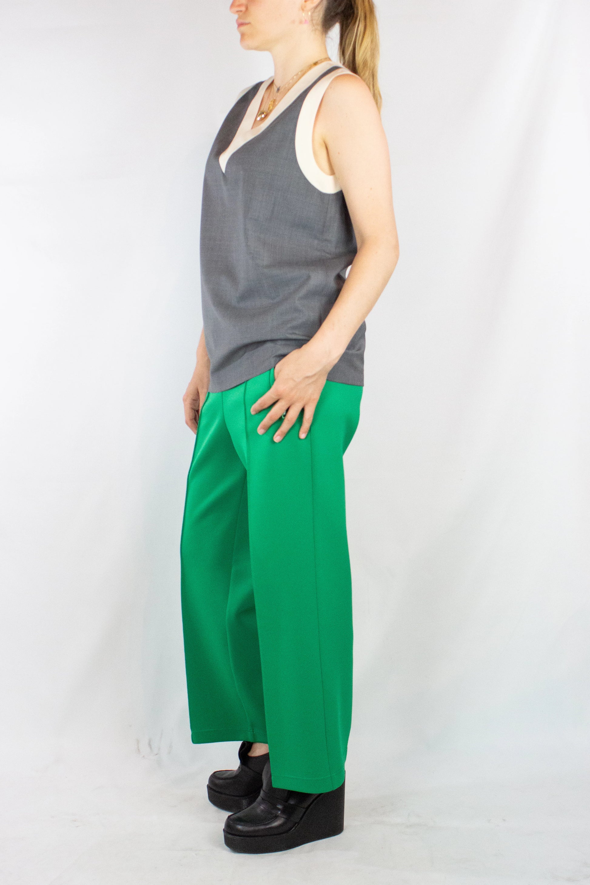 Green Technical Fabric Trousers FW2018