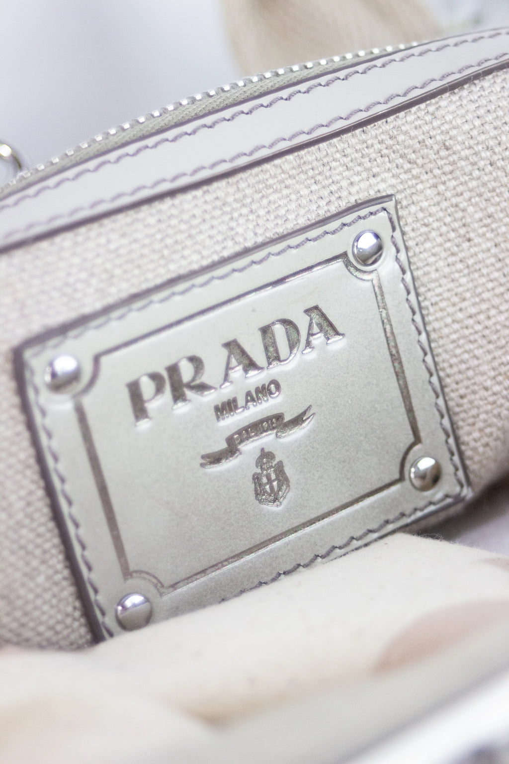 Natural canvas handbag with crystals SS2010