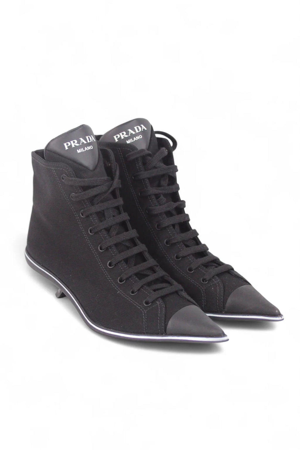 Lace up sneakers with kitten heels