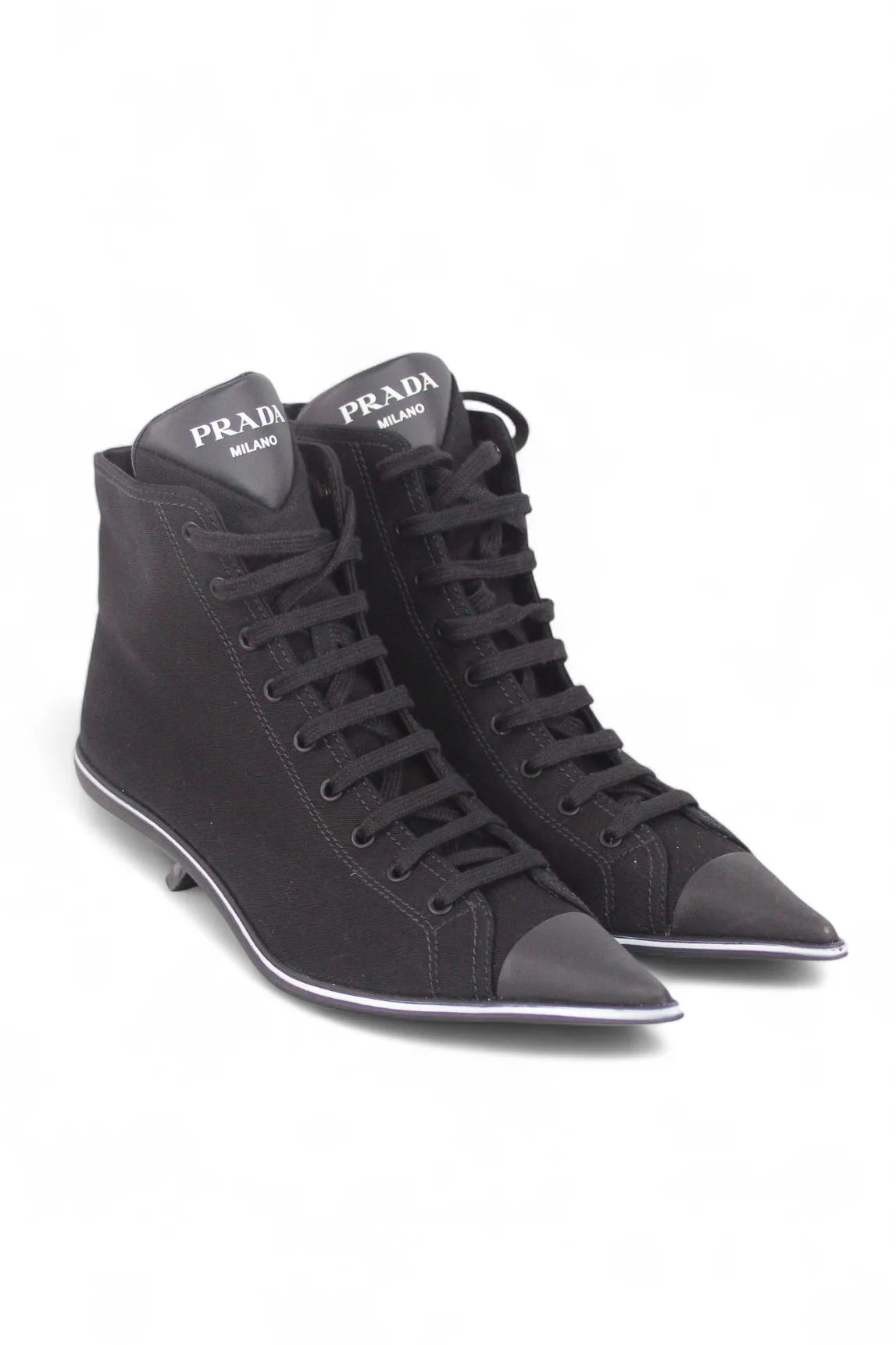 Lace up sneakers with kitten heels