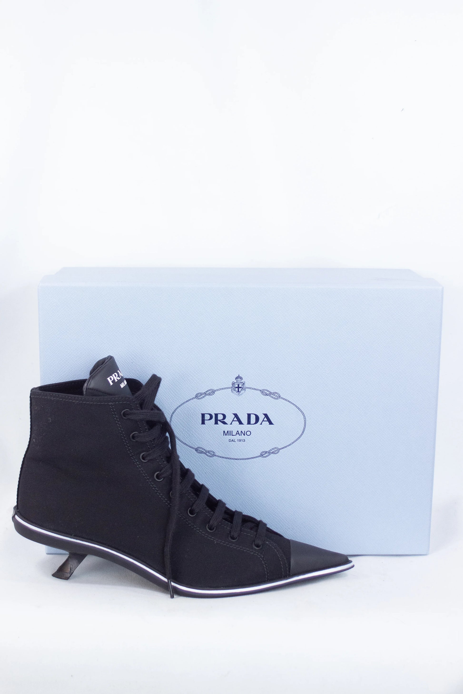 Lace up sneakers with kitten heels
