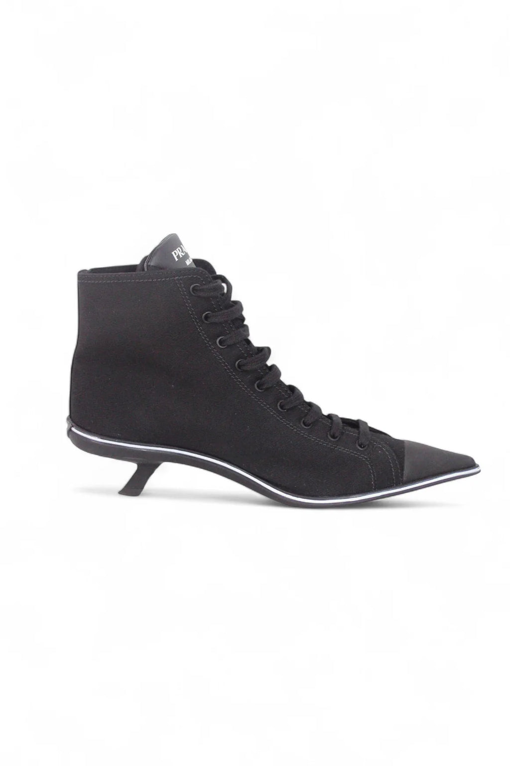 Lace up sneakers with kitten heels