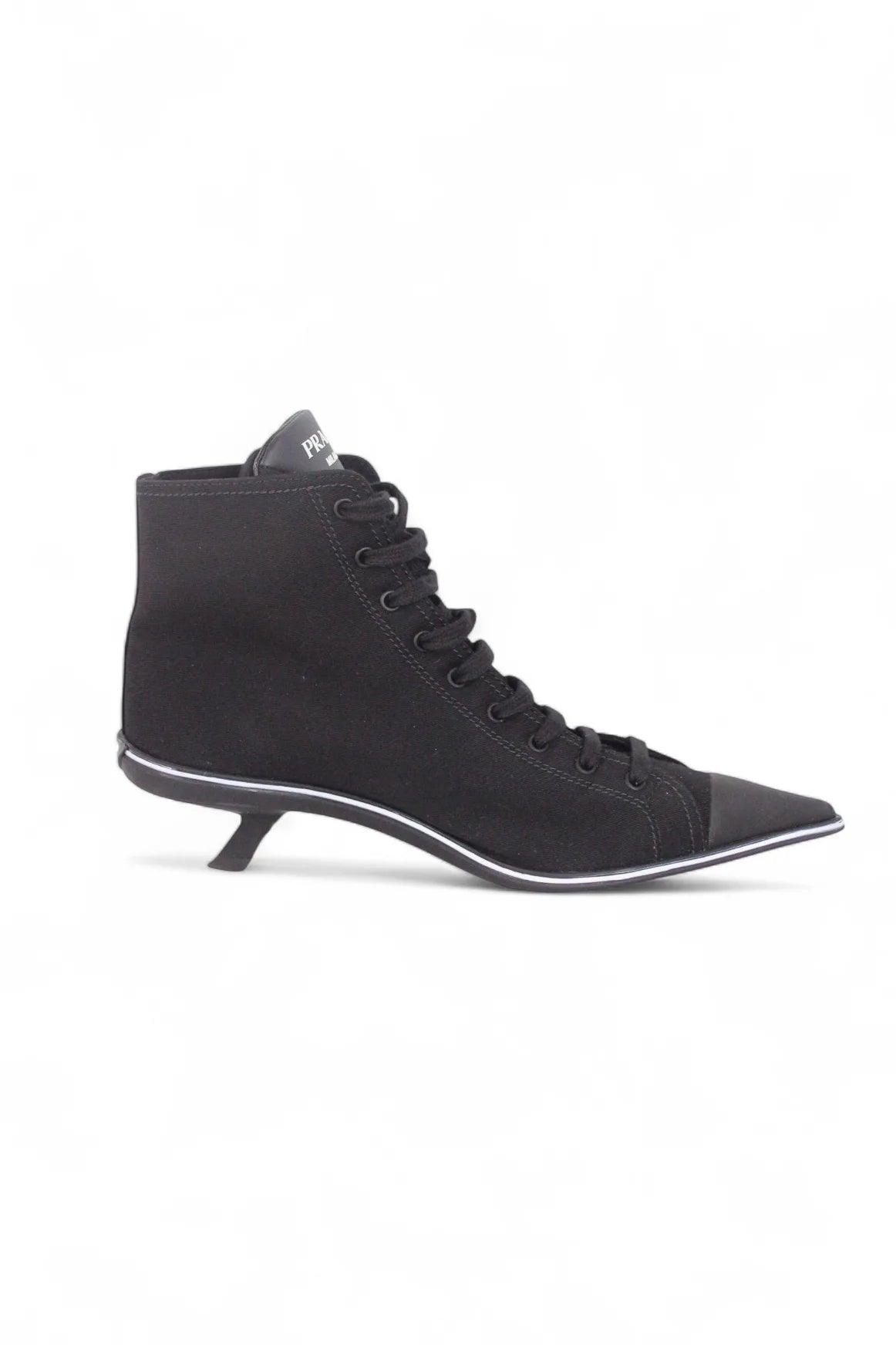 Lace up sneakers with kitten heels