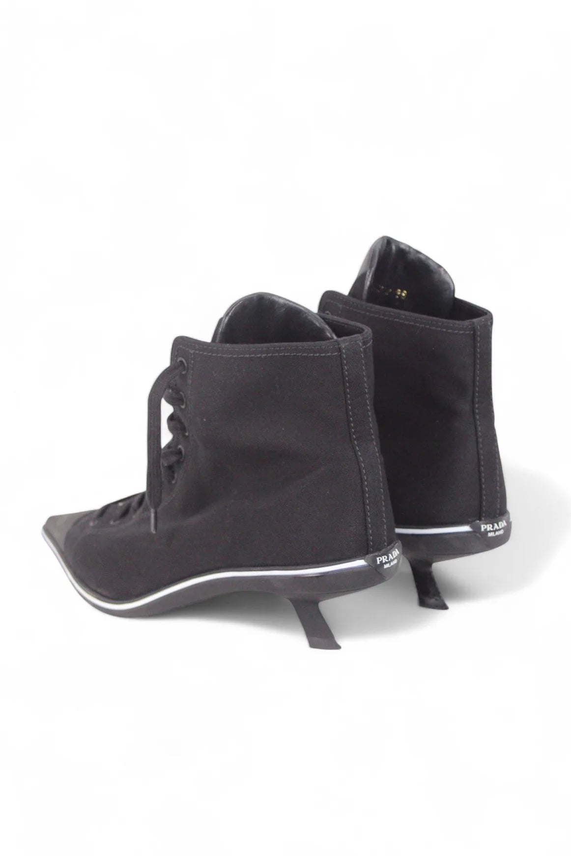 Lace up sneakers with kitten heels
