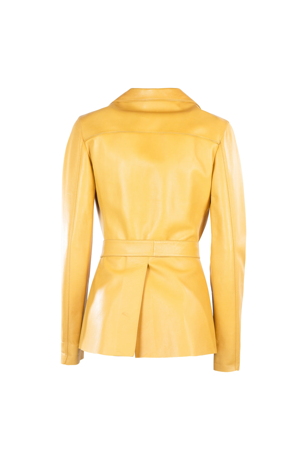 Pale Yellow Leather Jacket