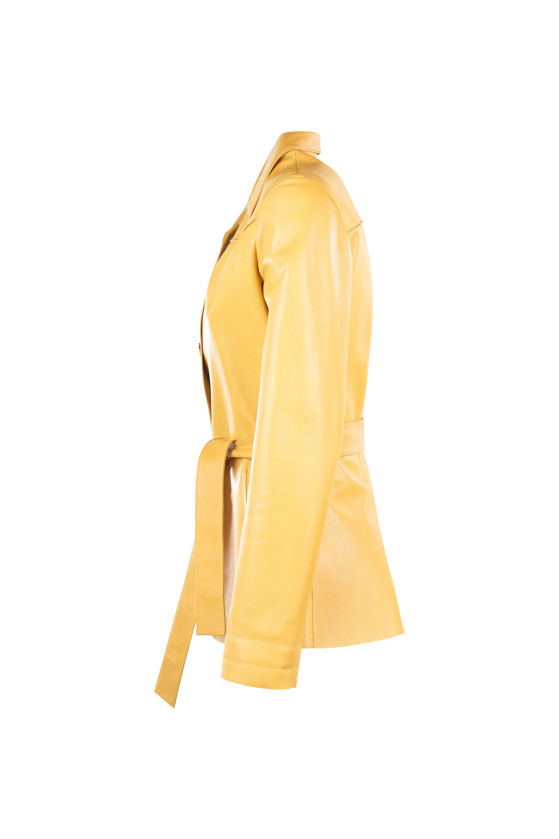Pale Yellow Leather Jacket