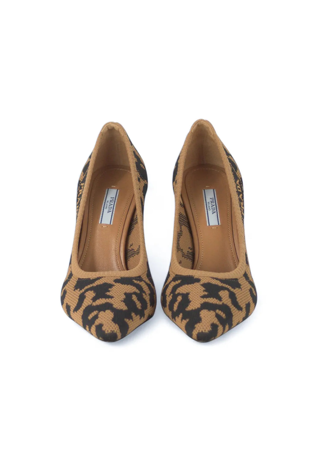 Leopard print mesh pumps