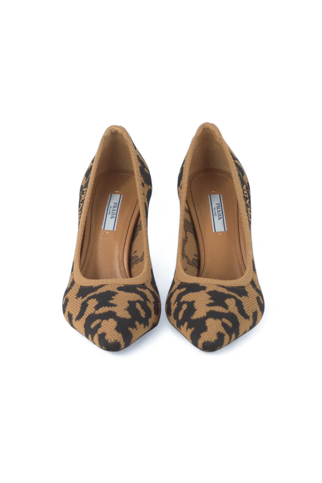 Leopard print mesh pumps