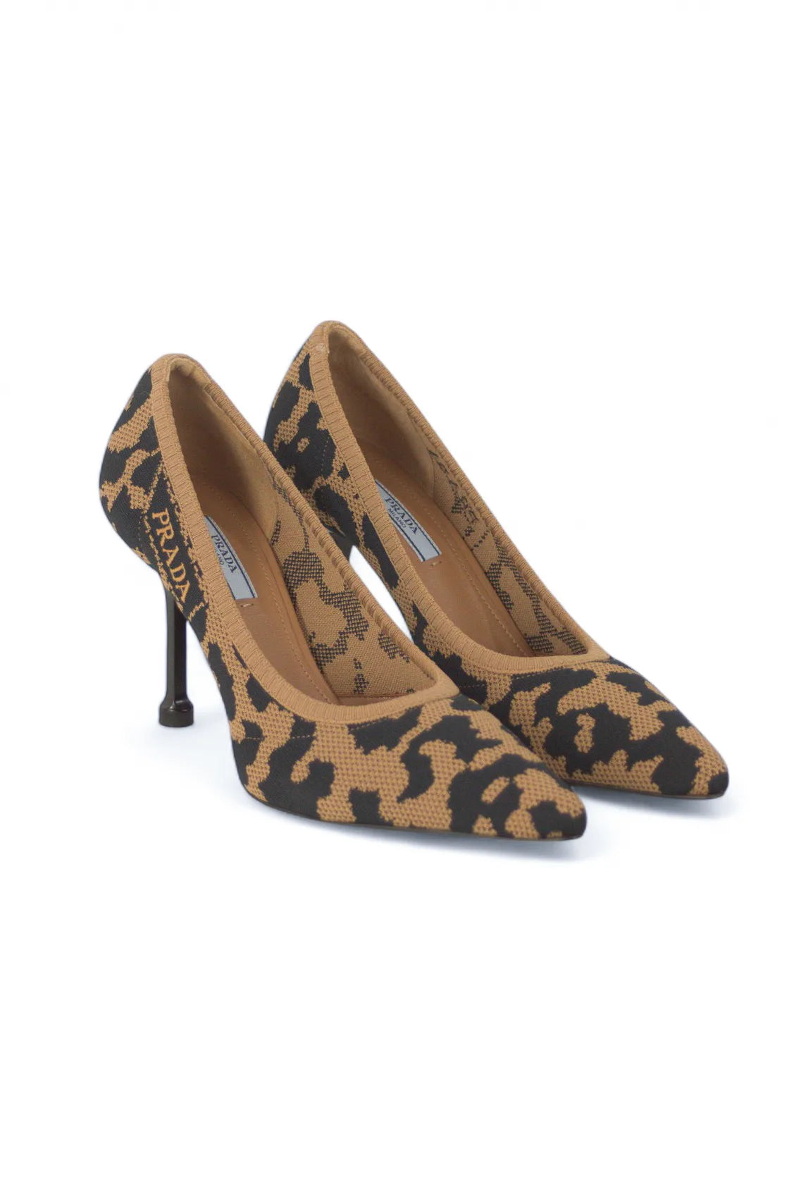 Leopard print mesh pumps
