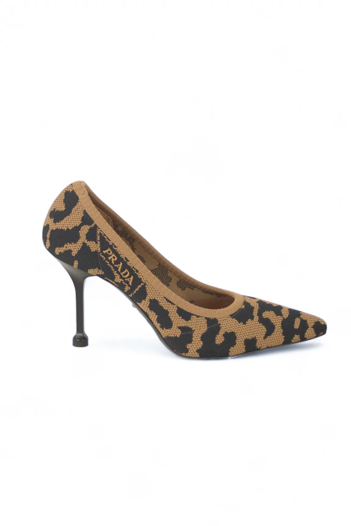 Leopard print mesh pumps