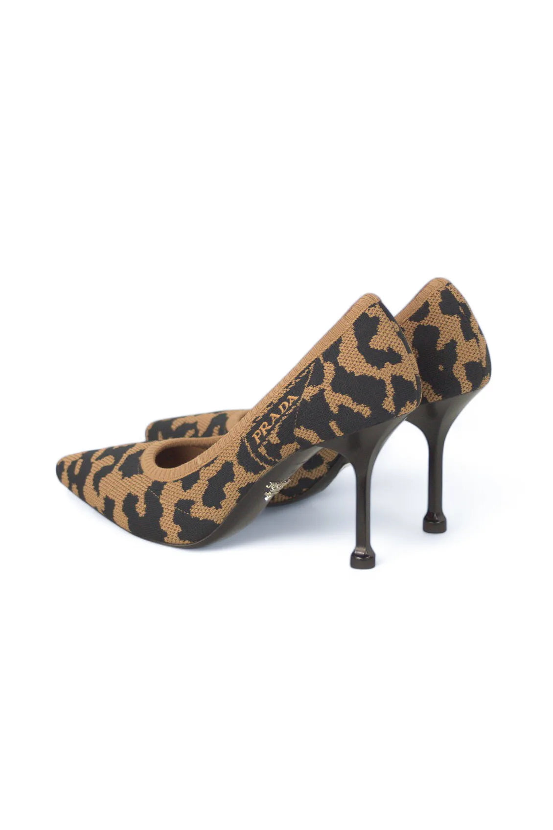 Leopard print mesh pumps