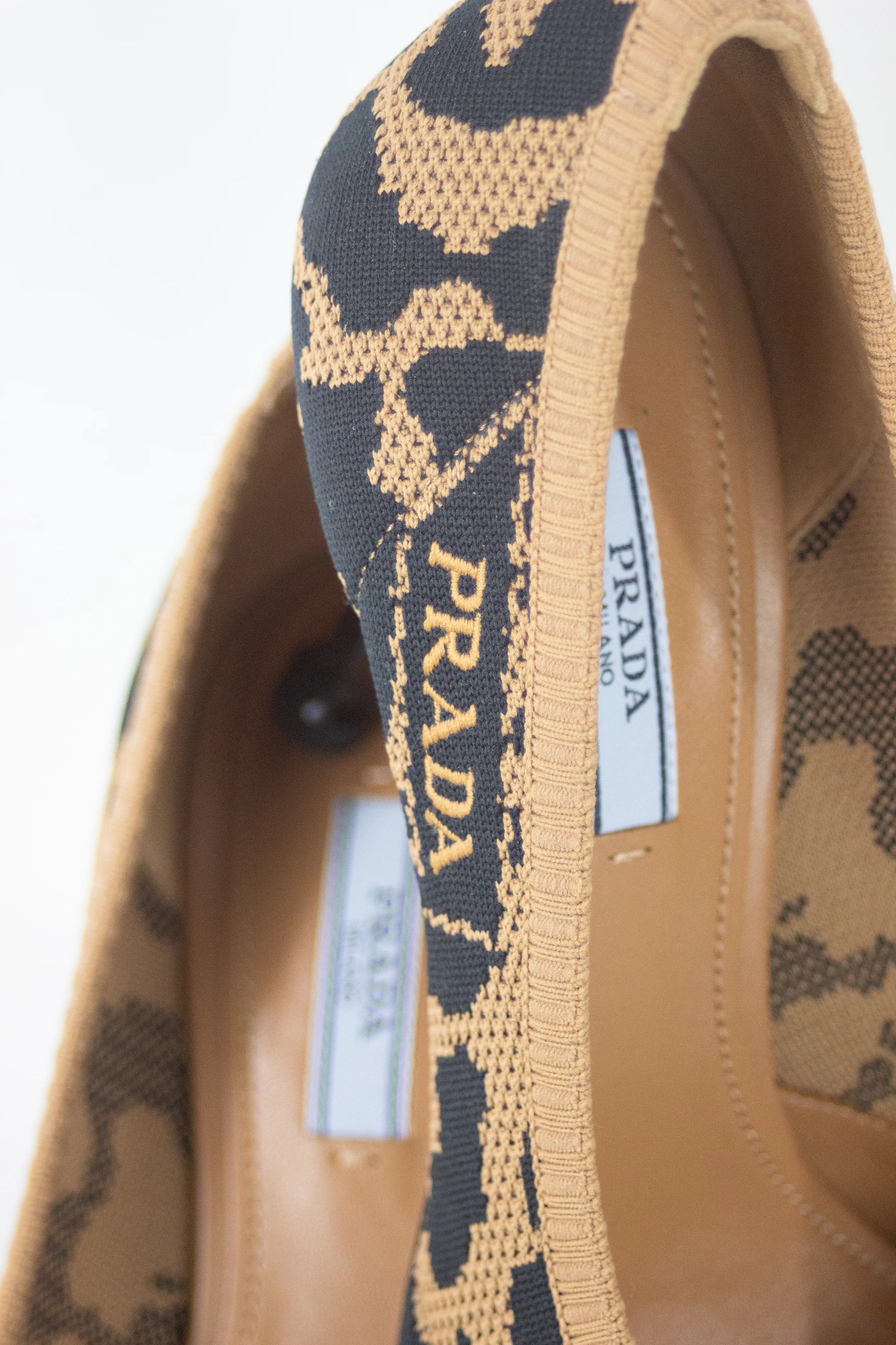 Leopard print mesh pumps