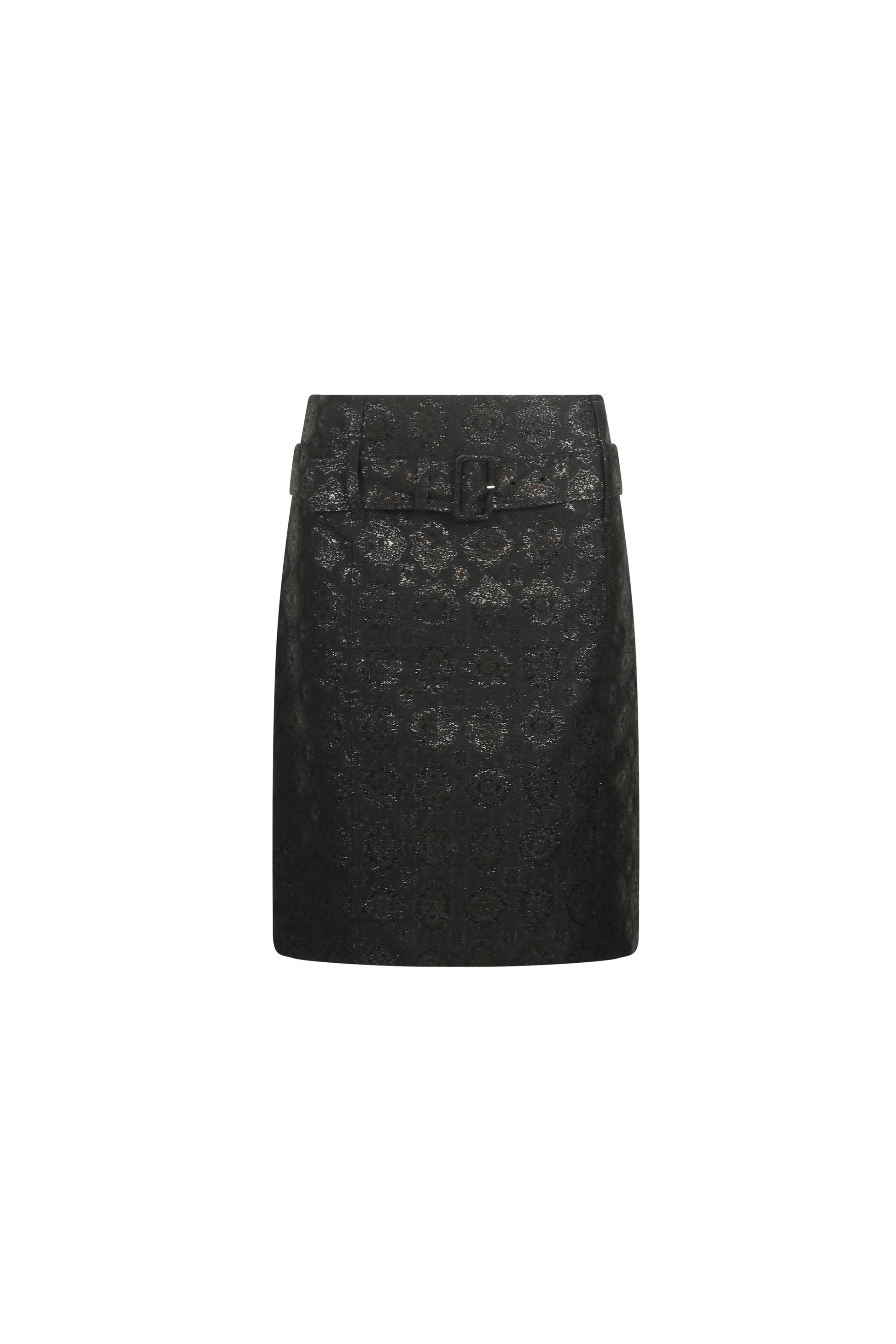 Archival black lurex belted skirt SS2002