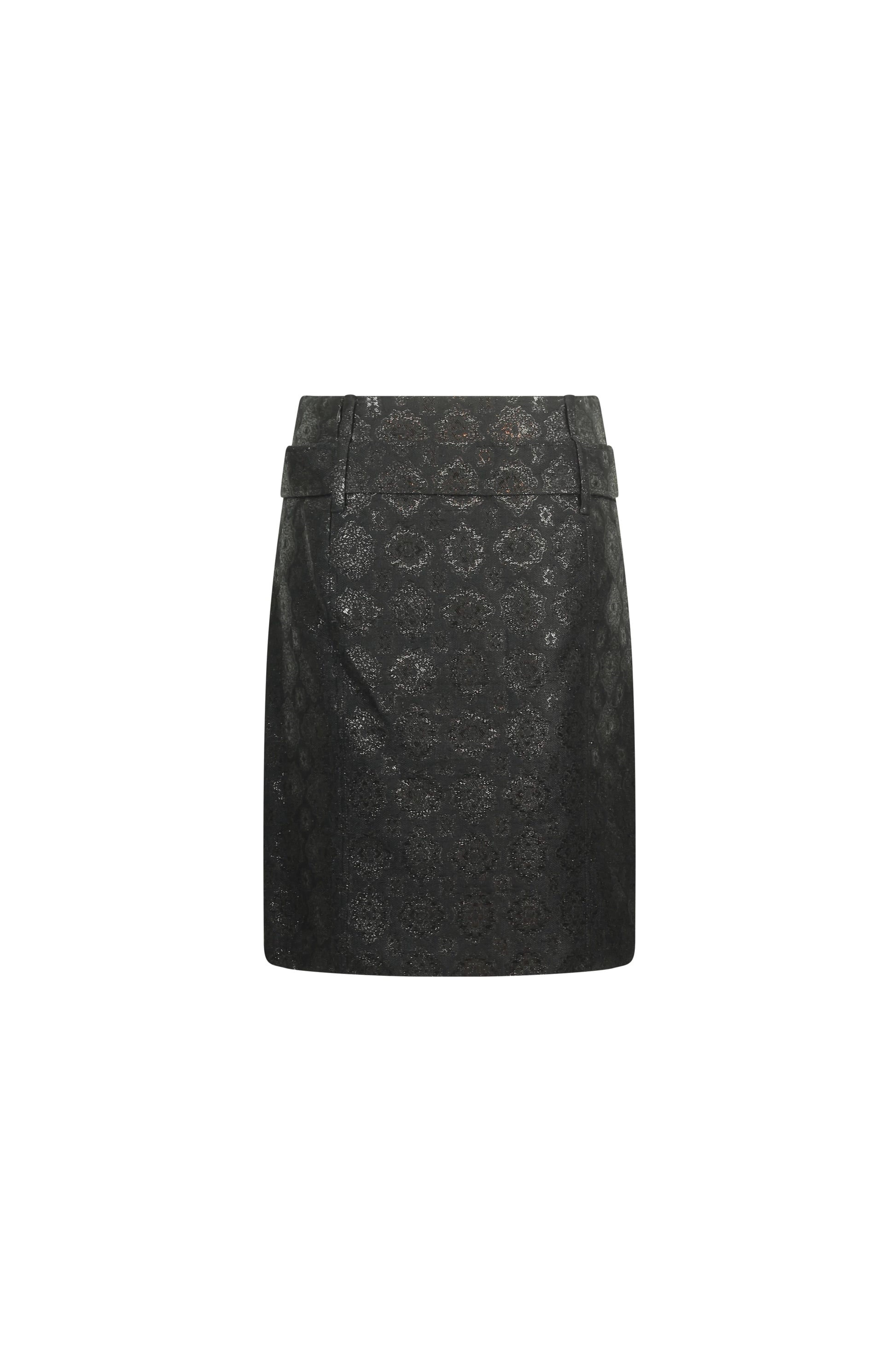 Archival black lurex belted skirt SS2002