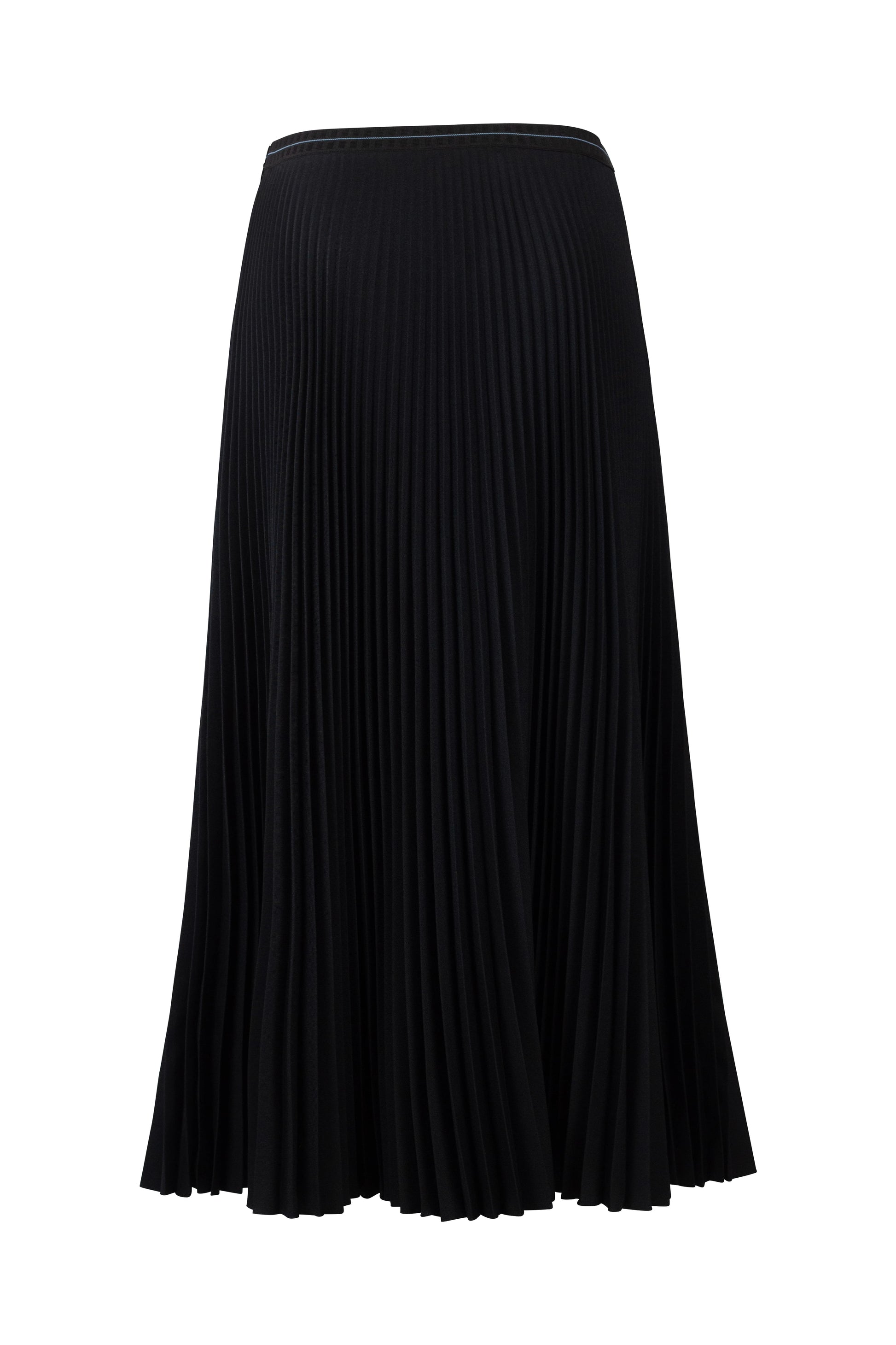 Pleated Midi Skirt with Elastic Waistband