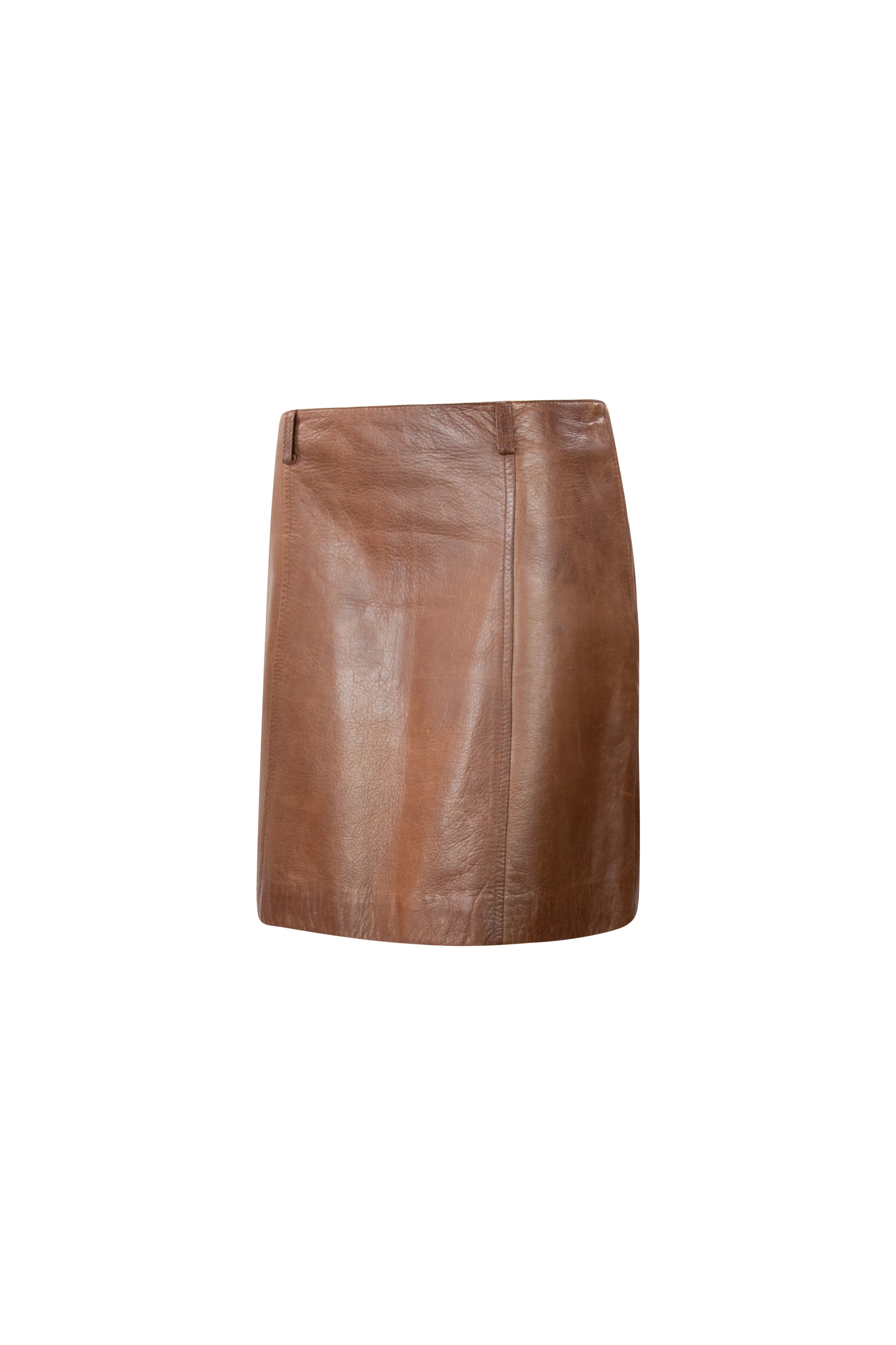 Leather mini skirt with minimalist design