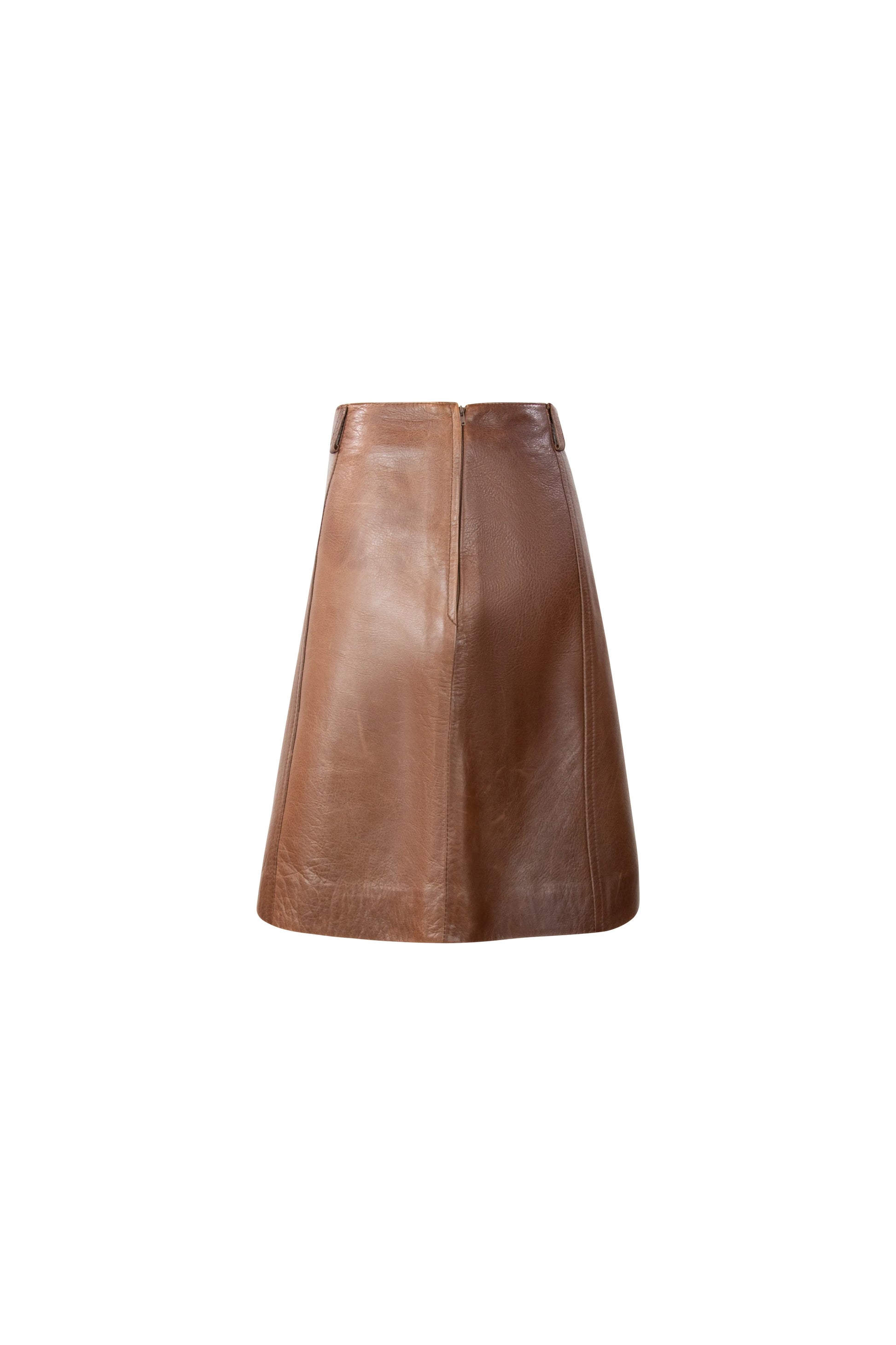 Leather mini skirt with minimalist design