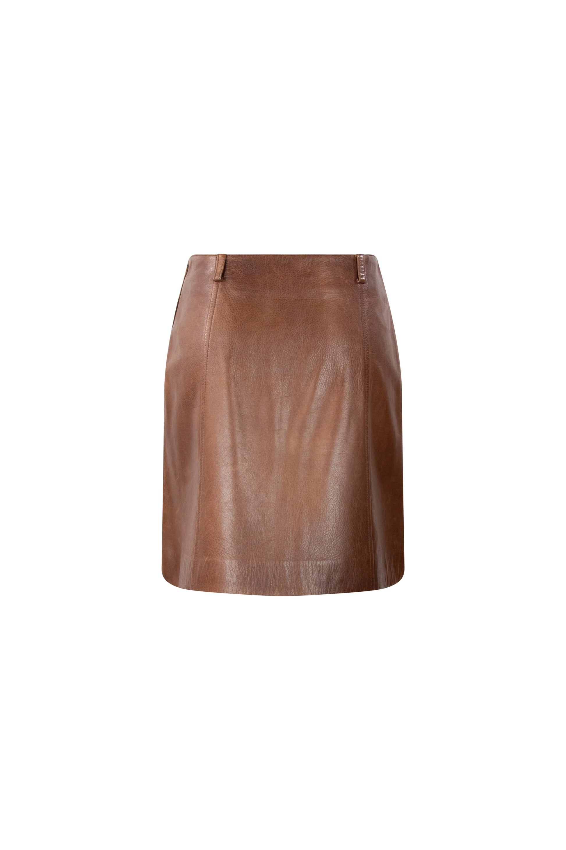 Leather mini skirt with minimalist design