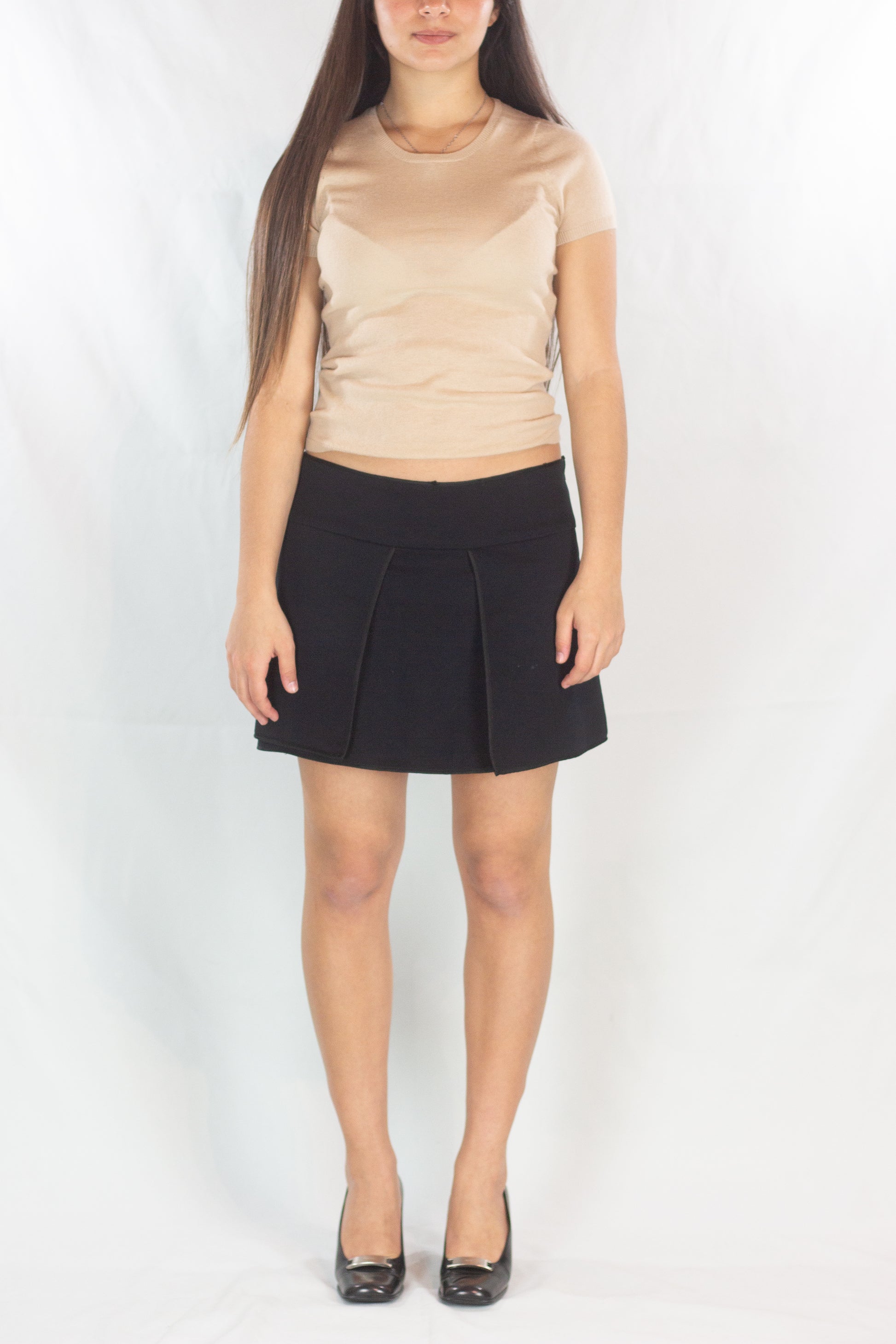Black Mini Skirt with Side Panels