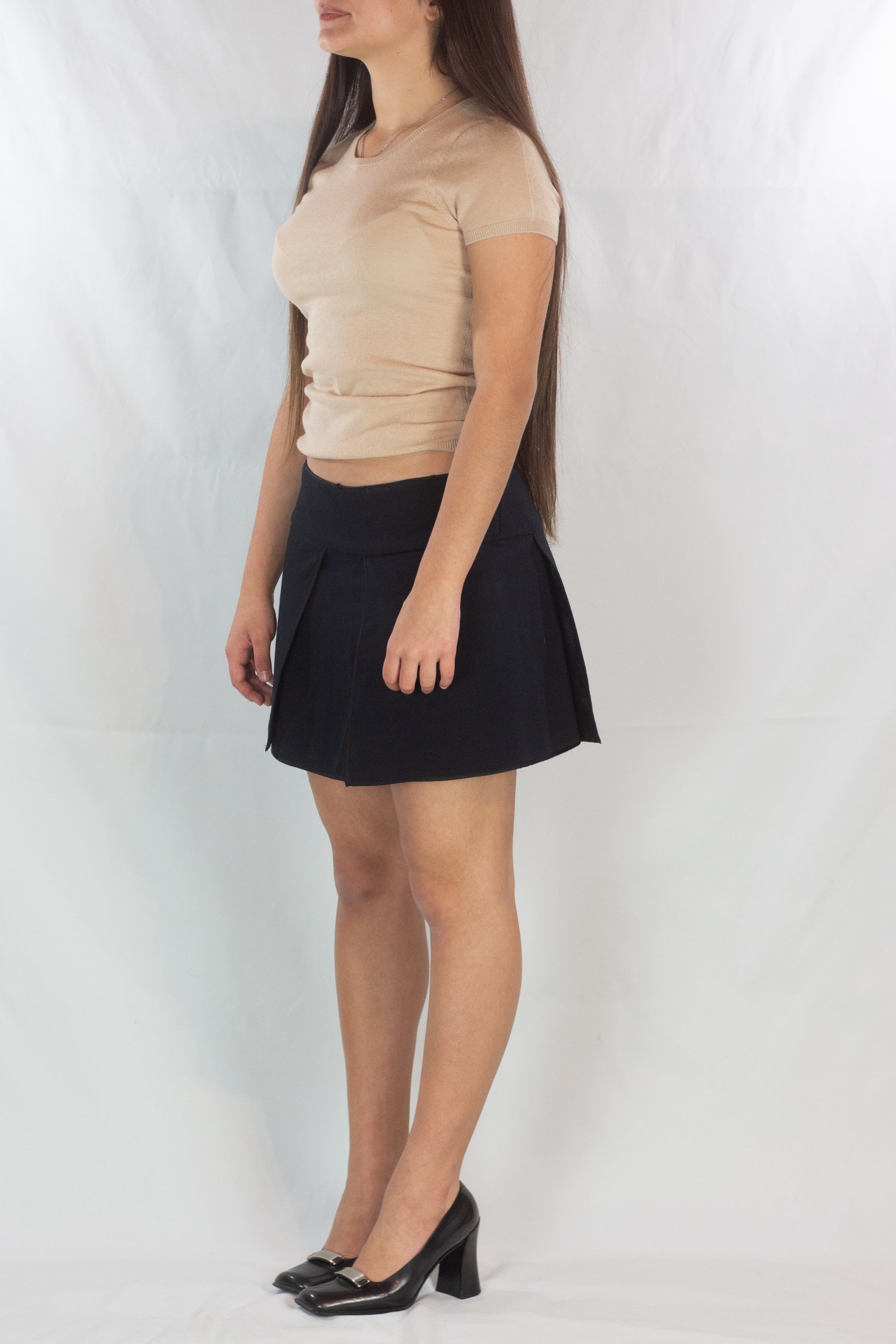 Black Mini Skirt with Side Panels