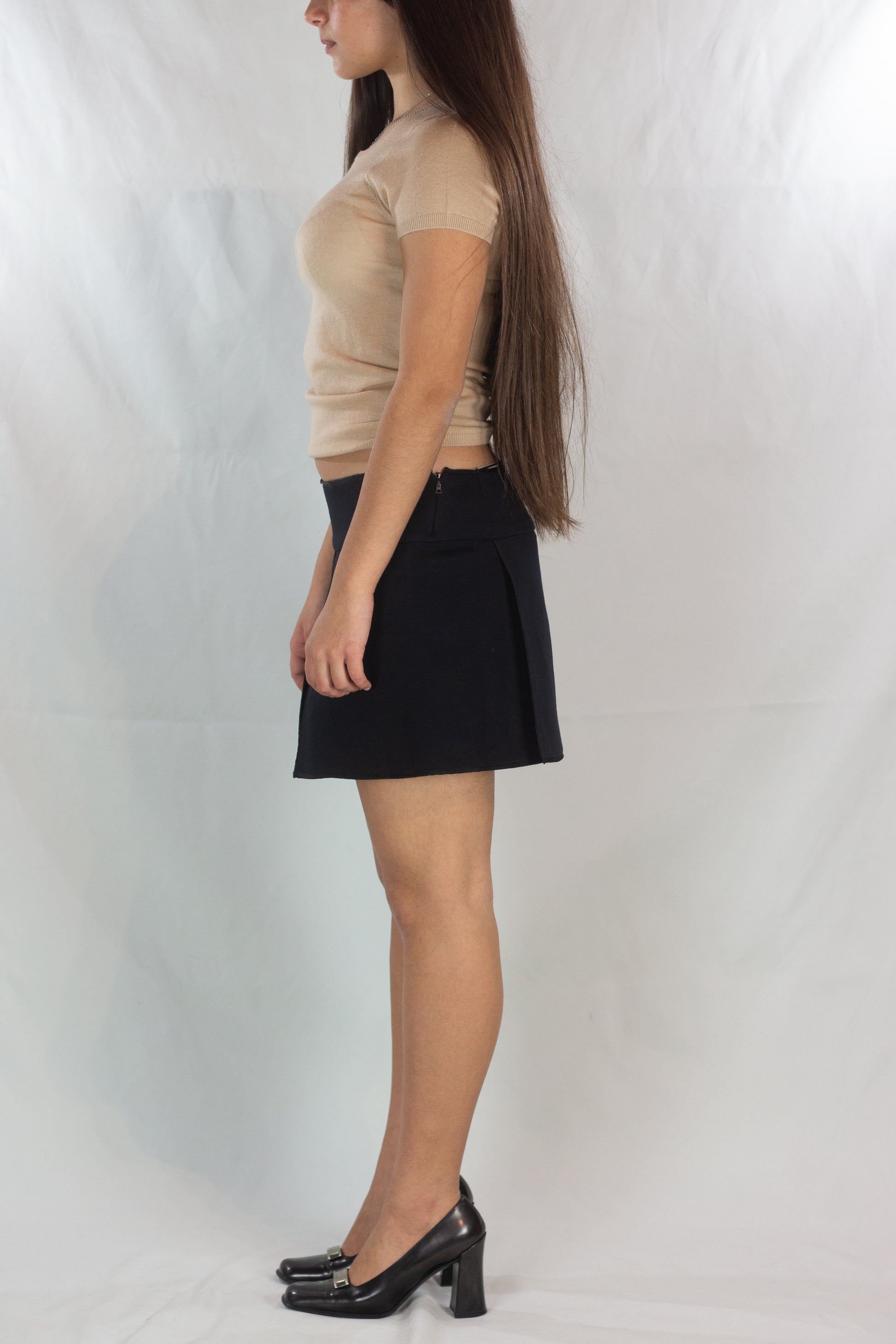 Black Mini Skirt with Side Panels