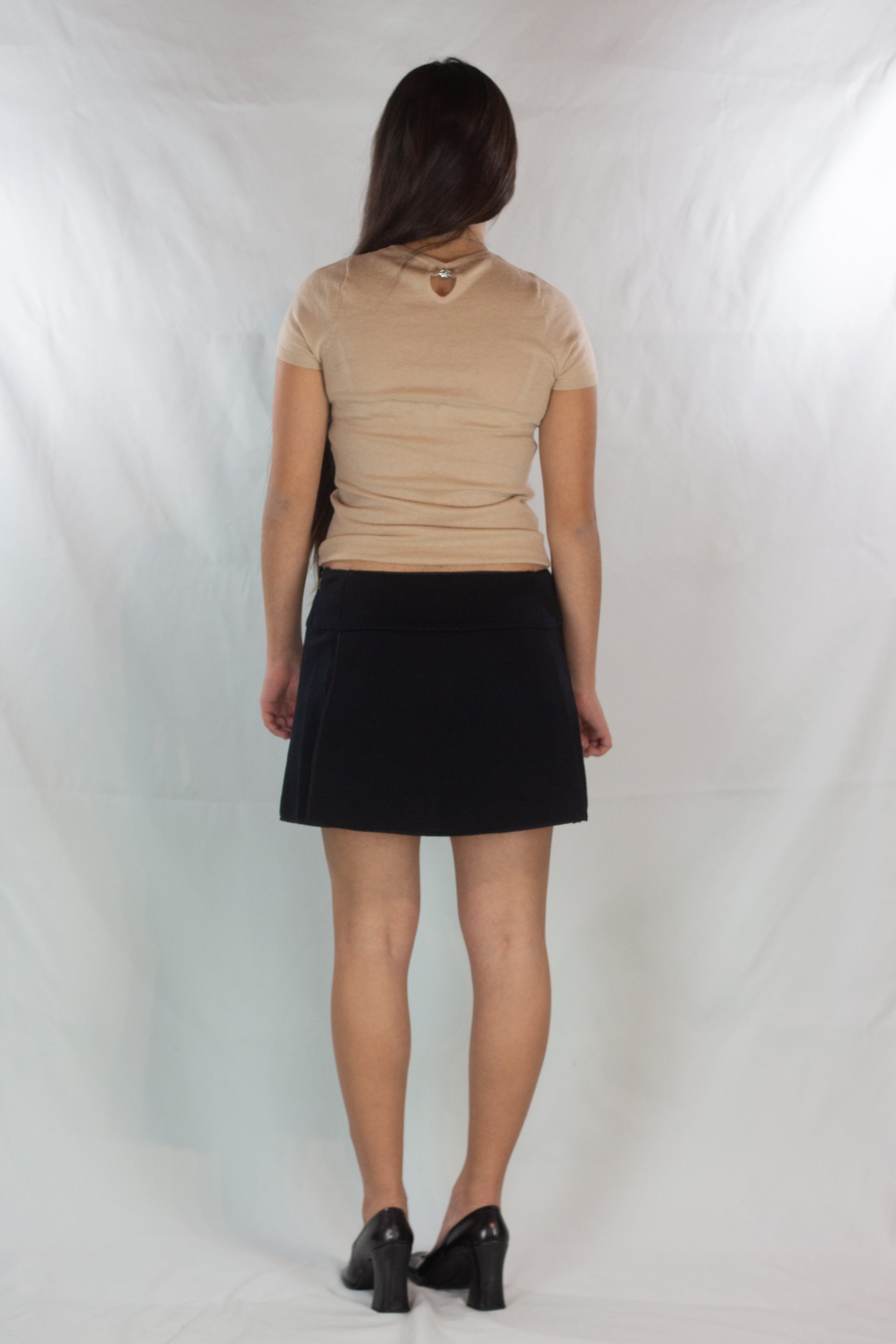 Black Mini Skirt with Side Panels