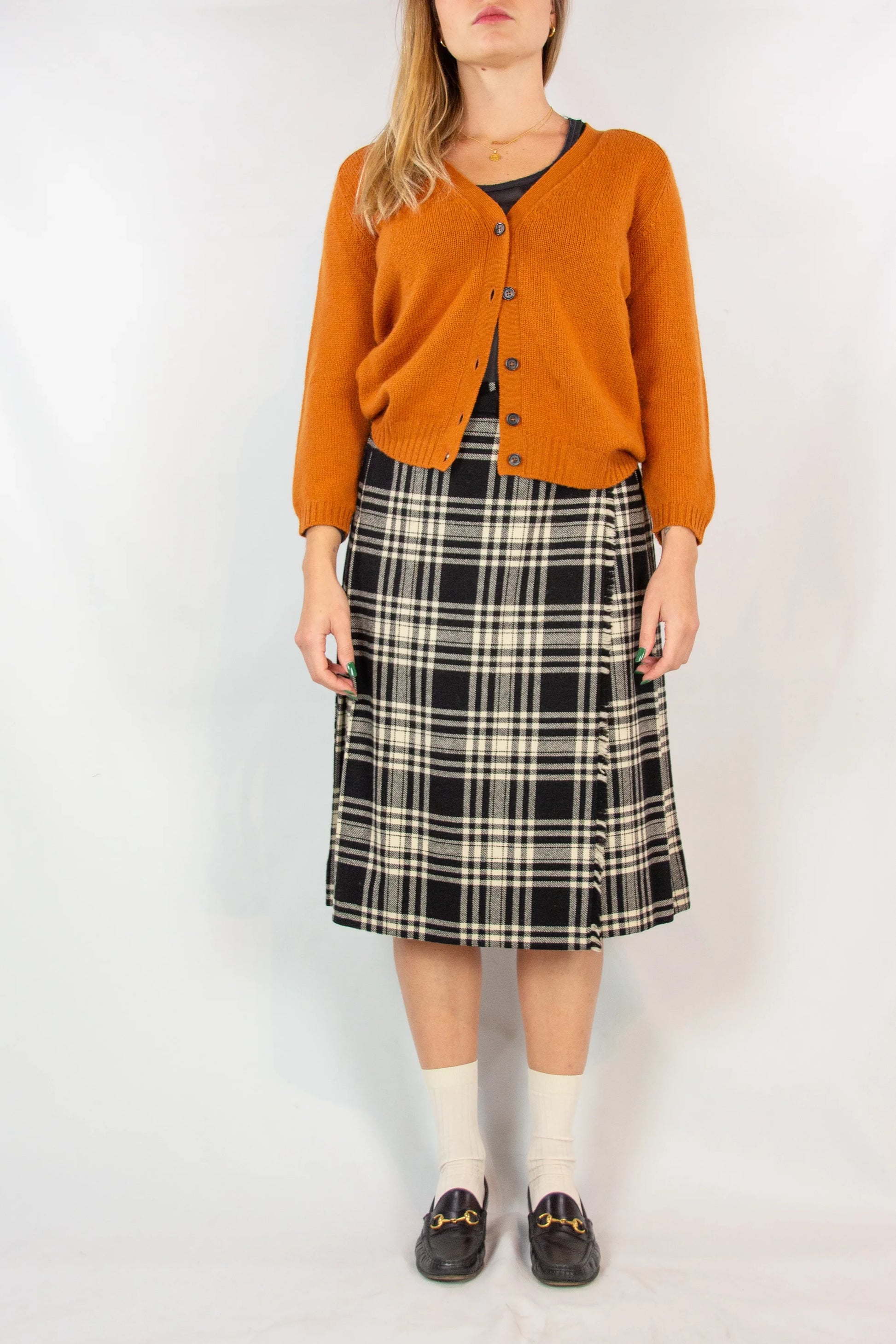 Orange cashmere cardigan