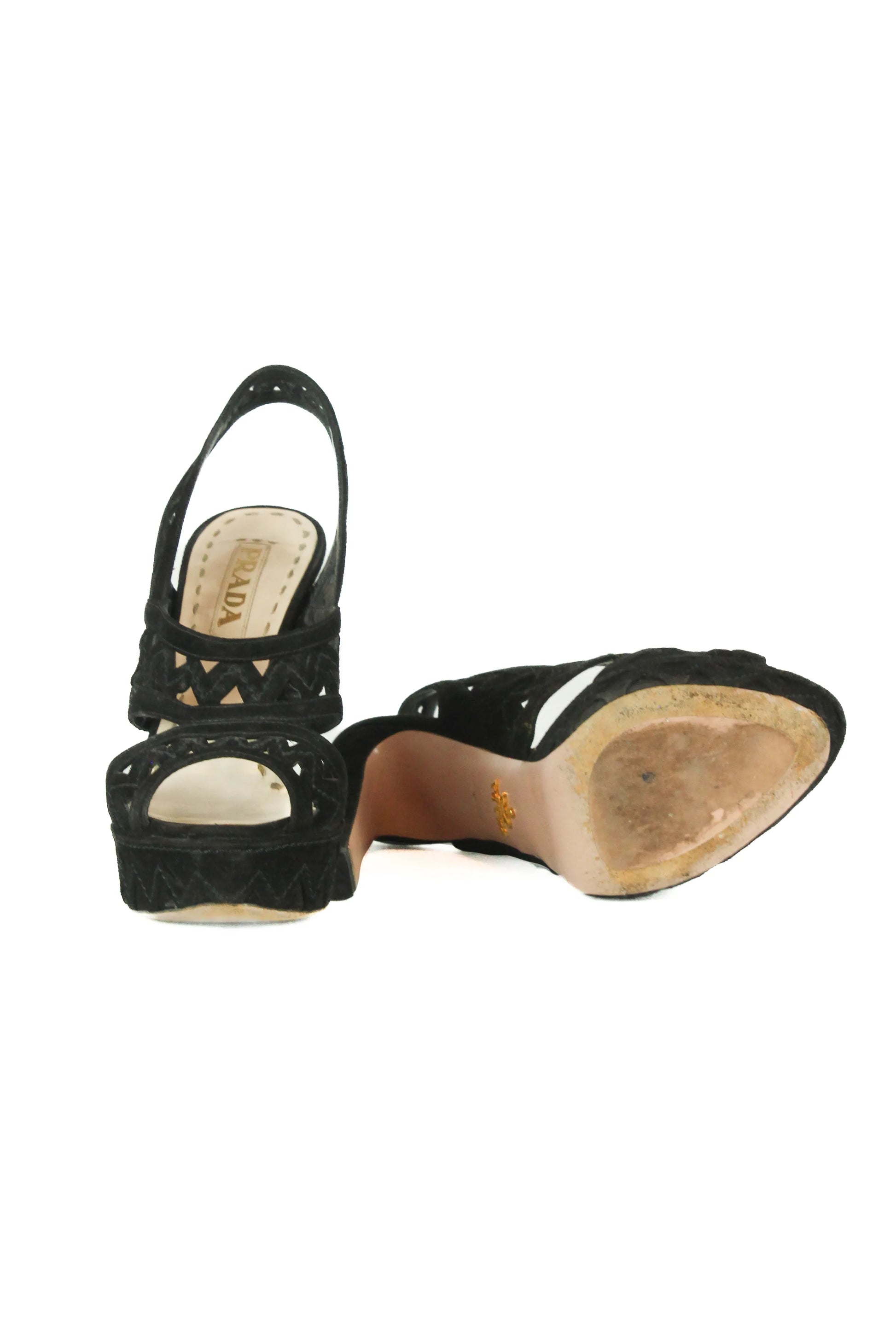 Suede peep toe sandals