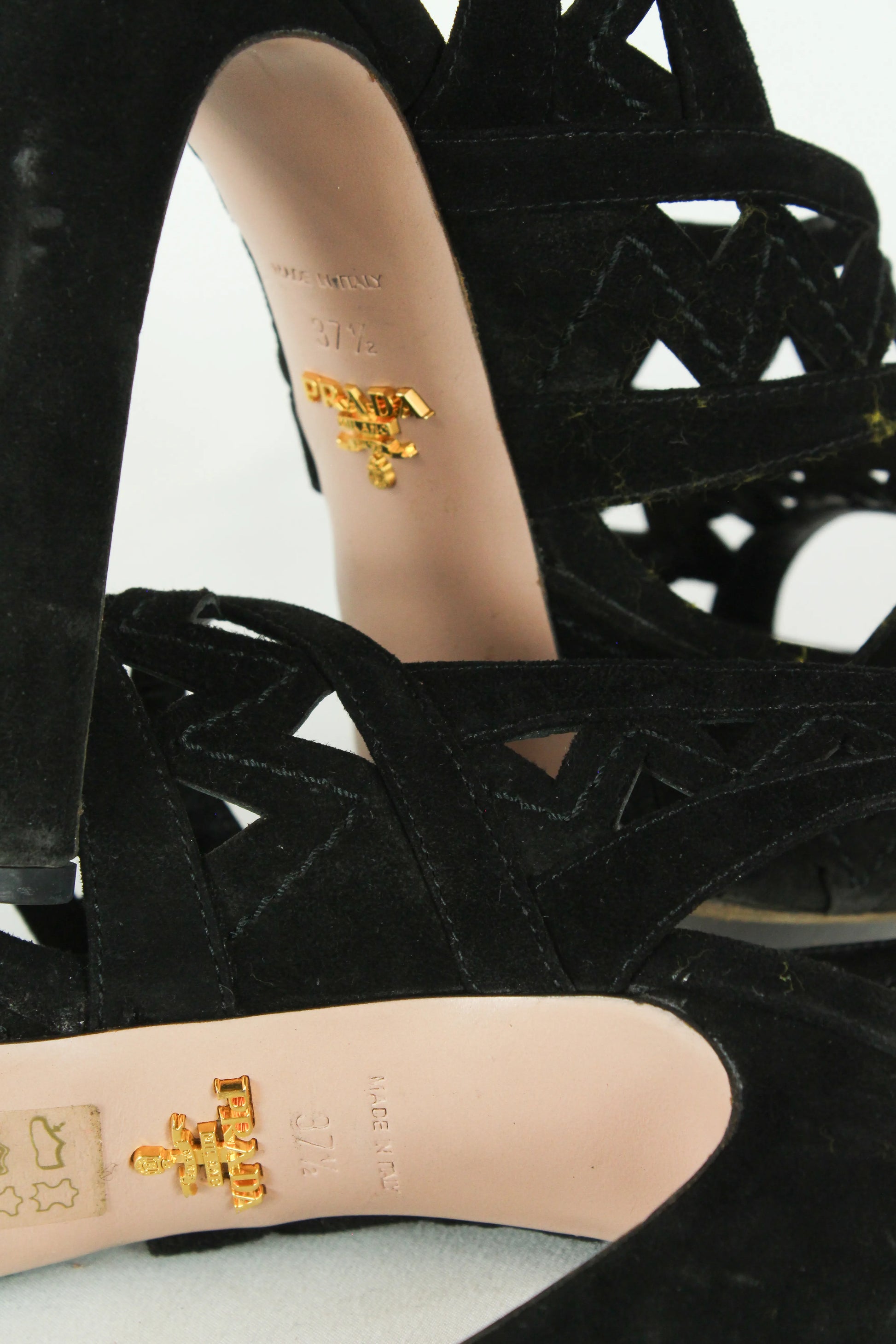 Suede peep toe sandals